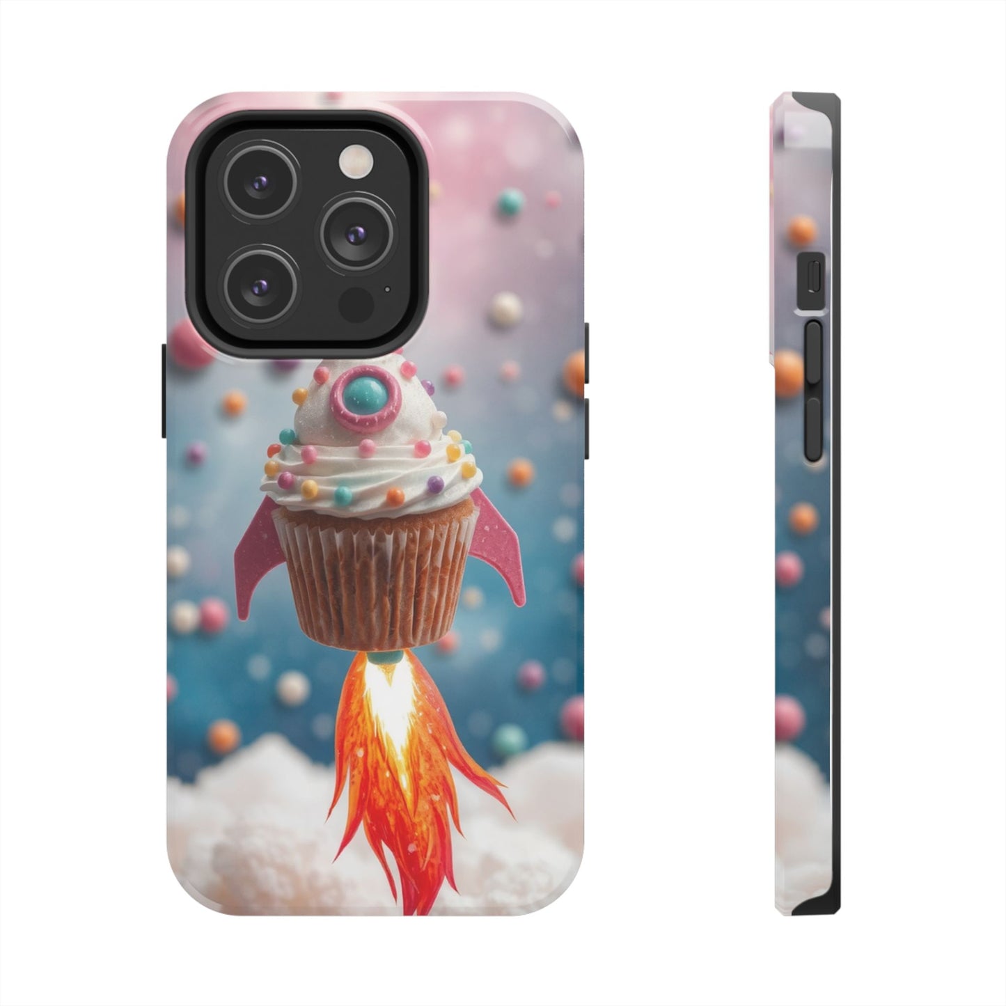 Whimsical Rocket Cupcake Phone Case - Fun Protective Case for Kids and Teens