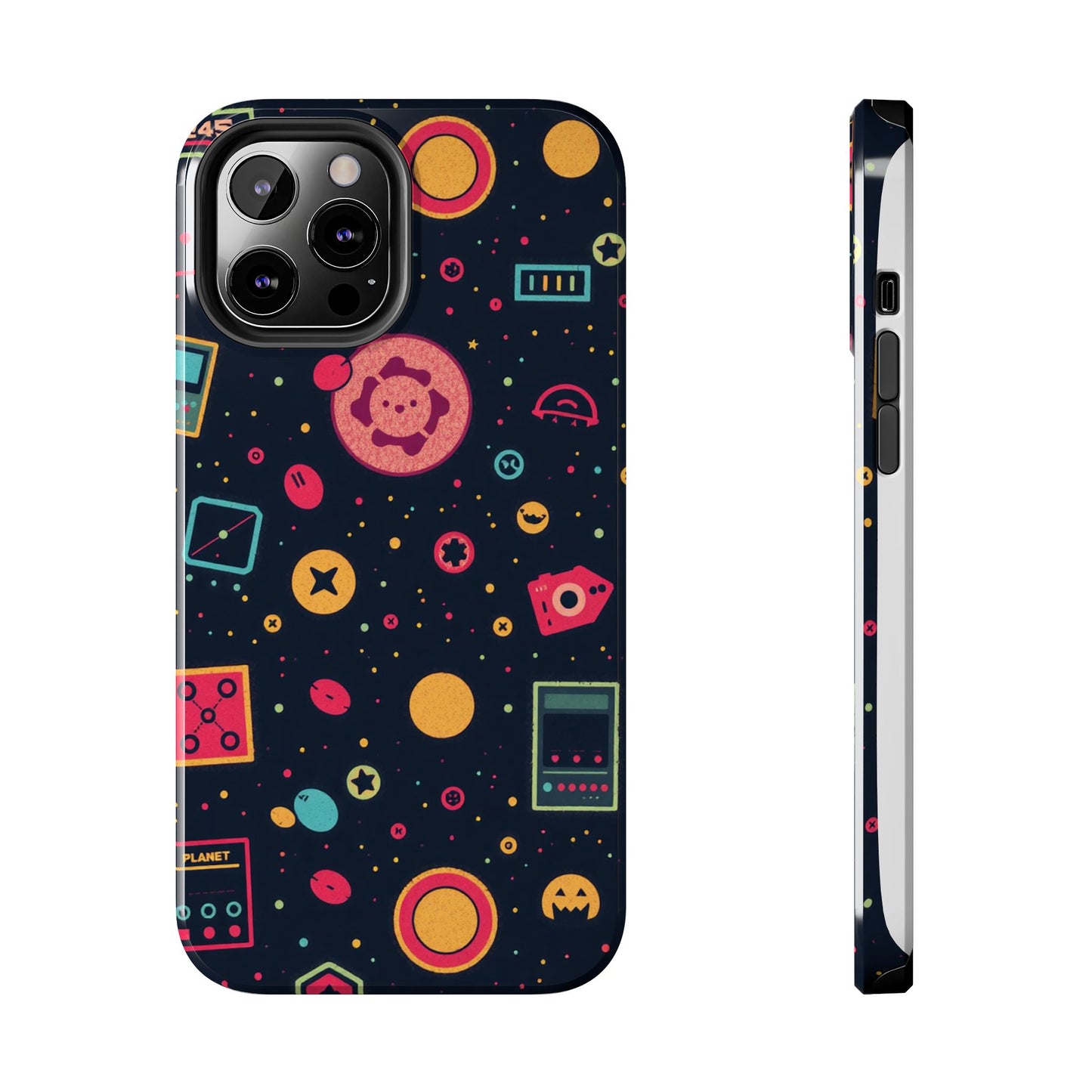 Colorful Space-Themed Tough Phone Case - Fun & Durable Protection for All Ages - for iPhone