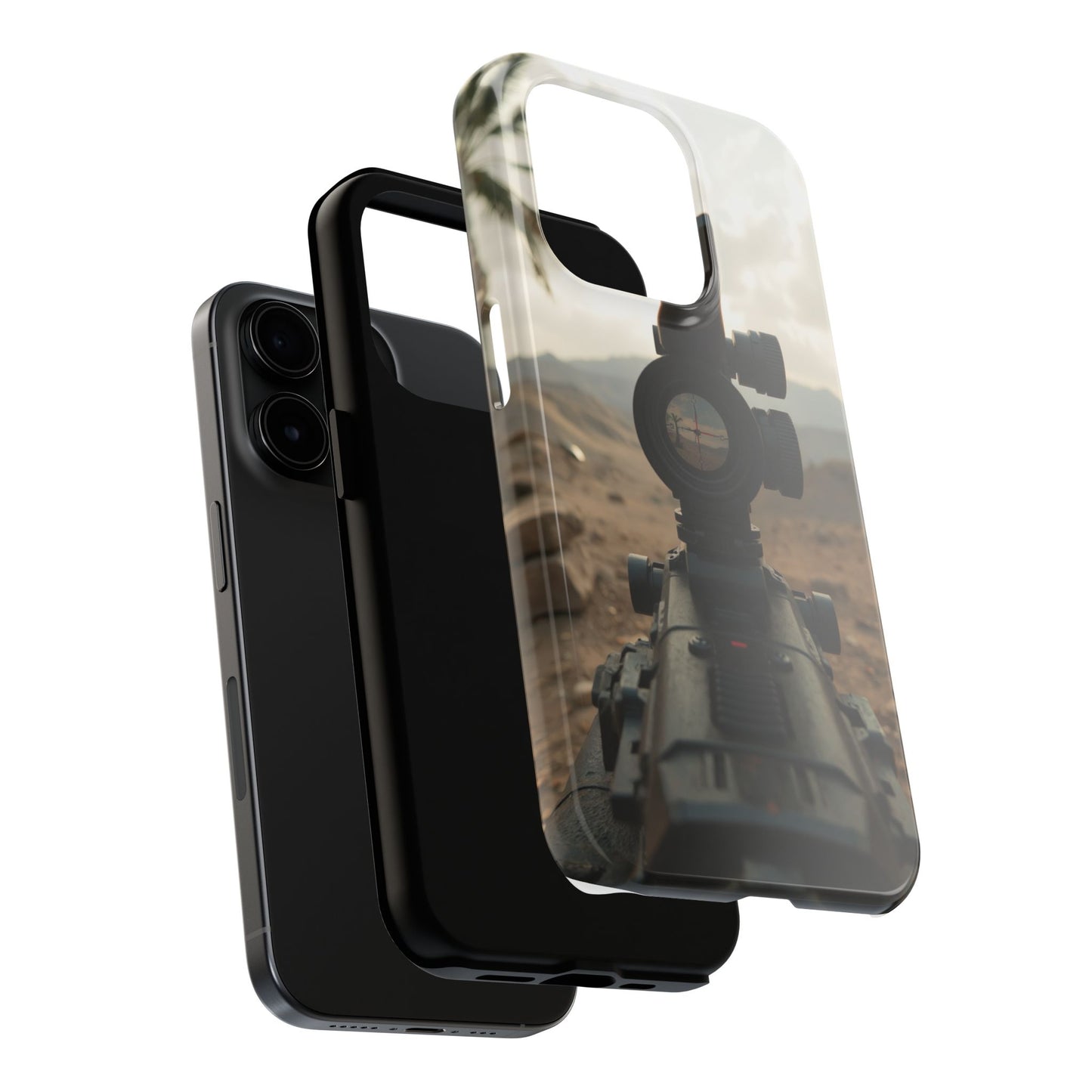 Tough Phone Case with Sniper Scope Design - Durable & Stylish Protection for Outdoors Enthusiasts