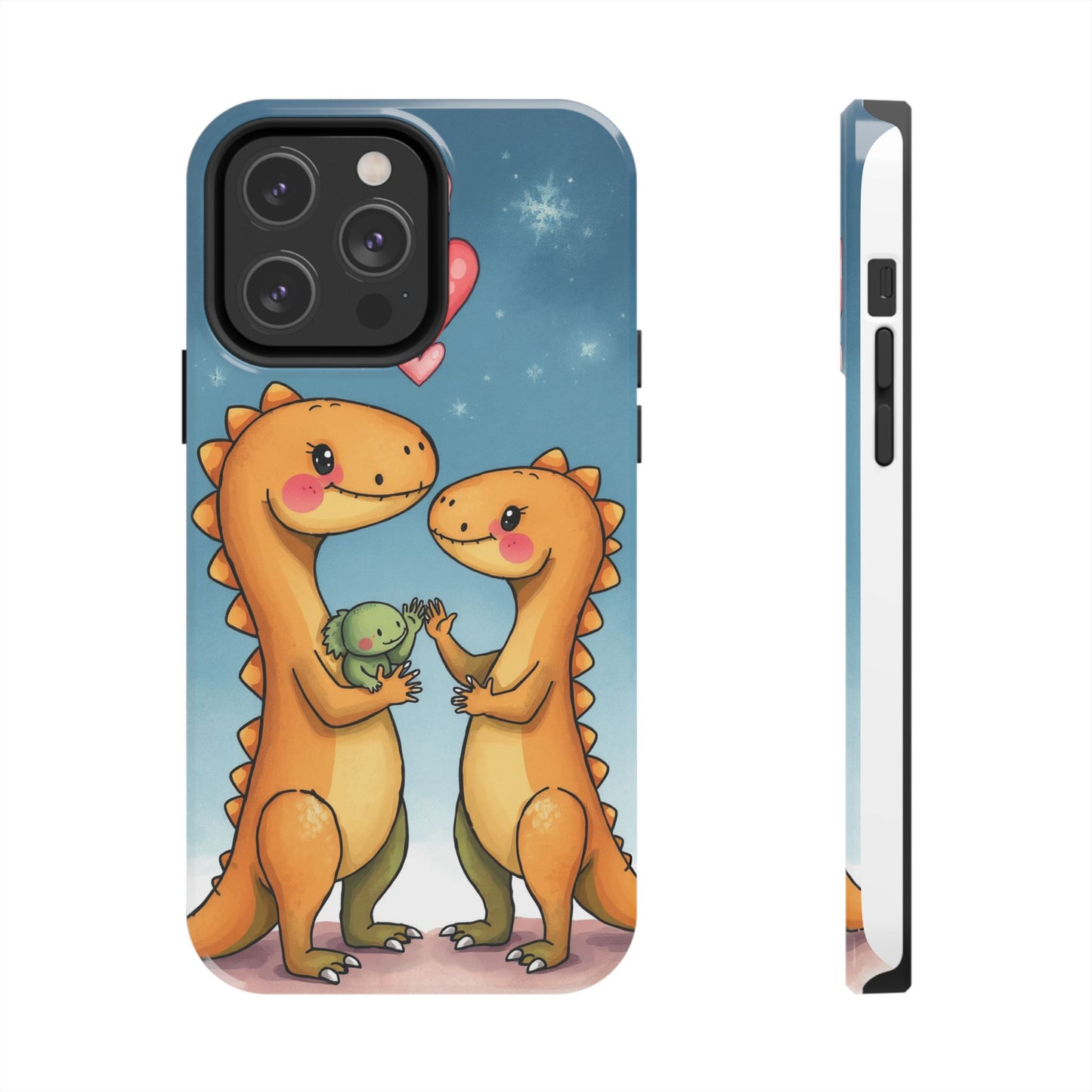 Dino Love Tough Phone Case - Cute & Durable Design for Kids & Parents