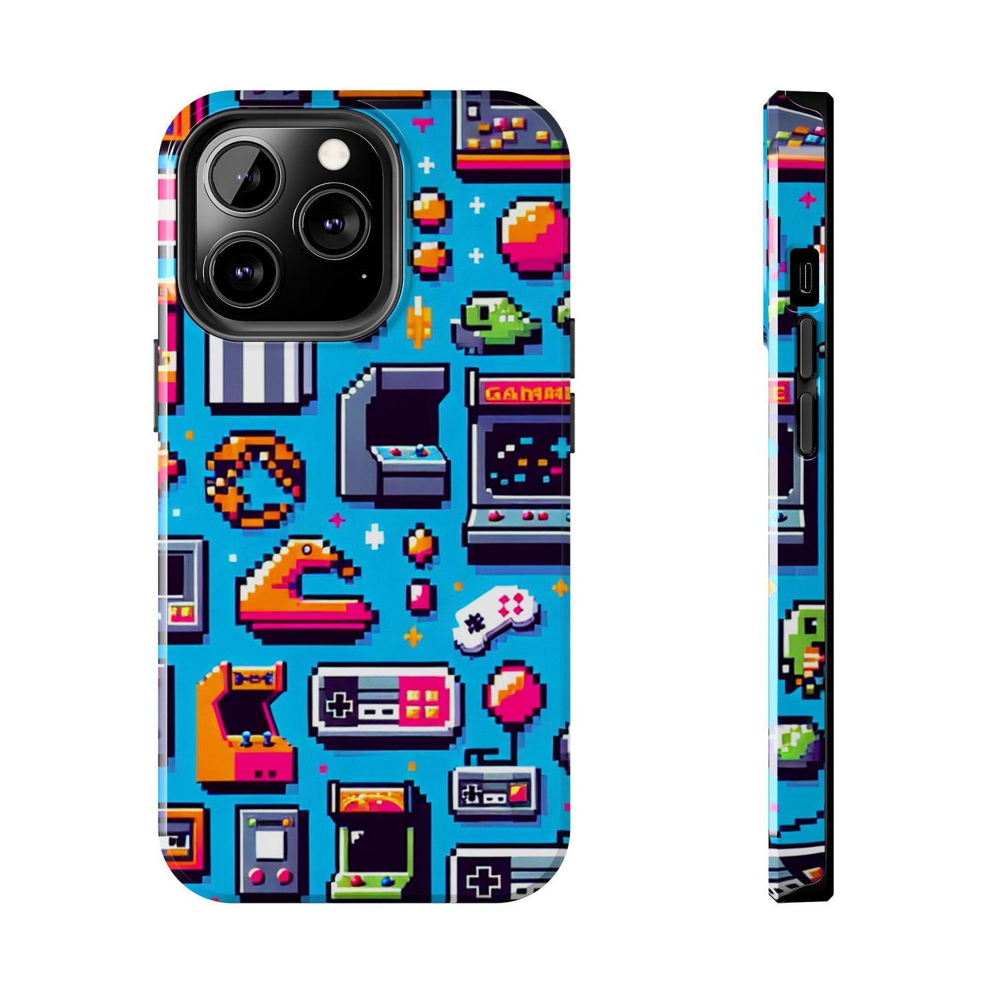 Retro Gaming Tough Phone Case - Pixel Art Design for Gamers - for iPhone