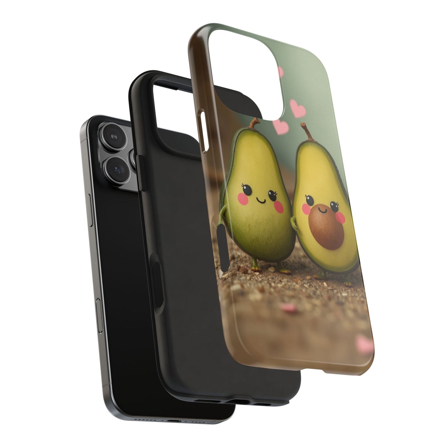 Cute Avocado Phone Case, Funny Tough Case, Quirky Phone Accessory, Gifts for Foodies, Valentine's Day Present