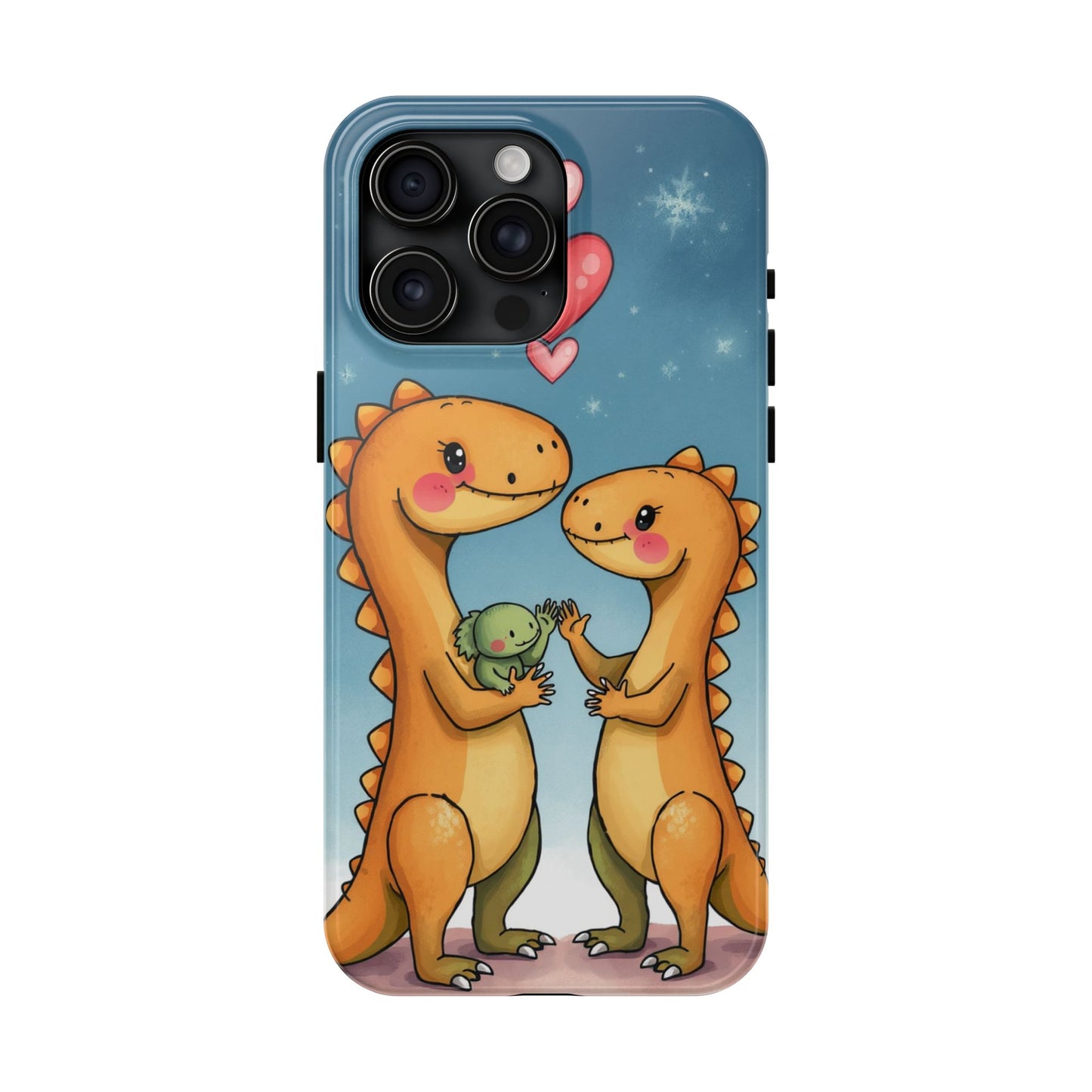 Dino Love Tough Phone Case - Cute & Durable Design for Kids & Parents