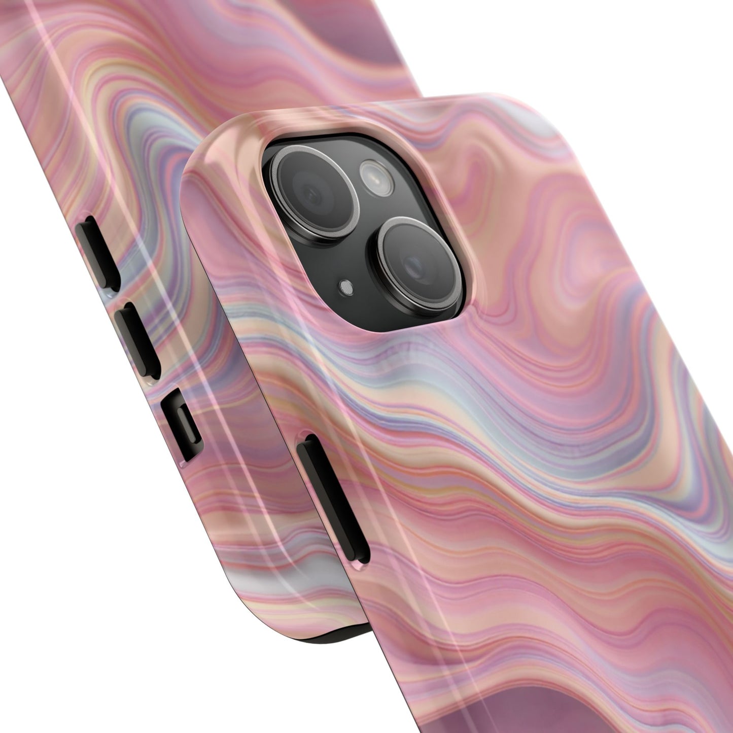 Stylish Tough Phone Cases - Abstract Pink Marble Design