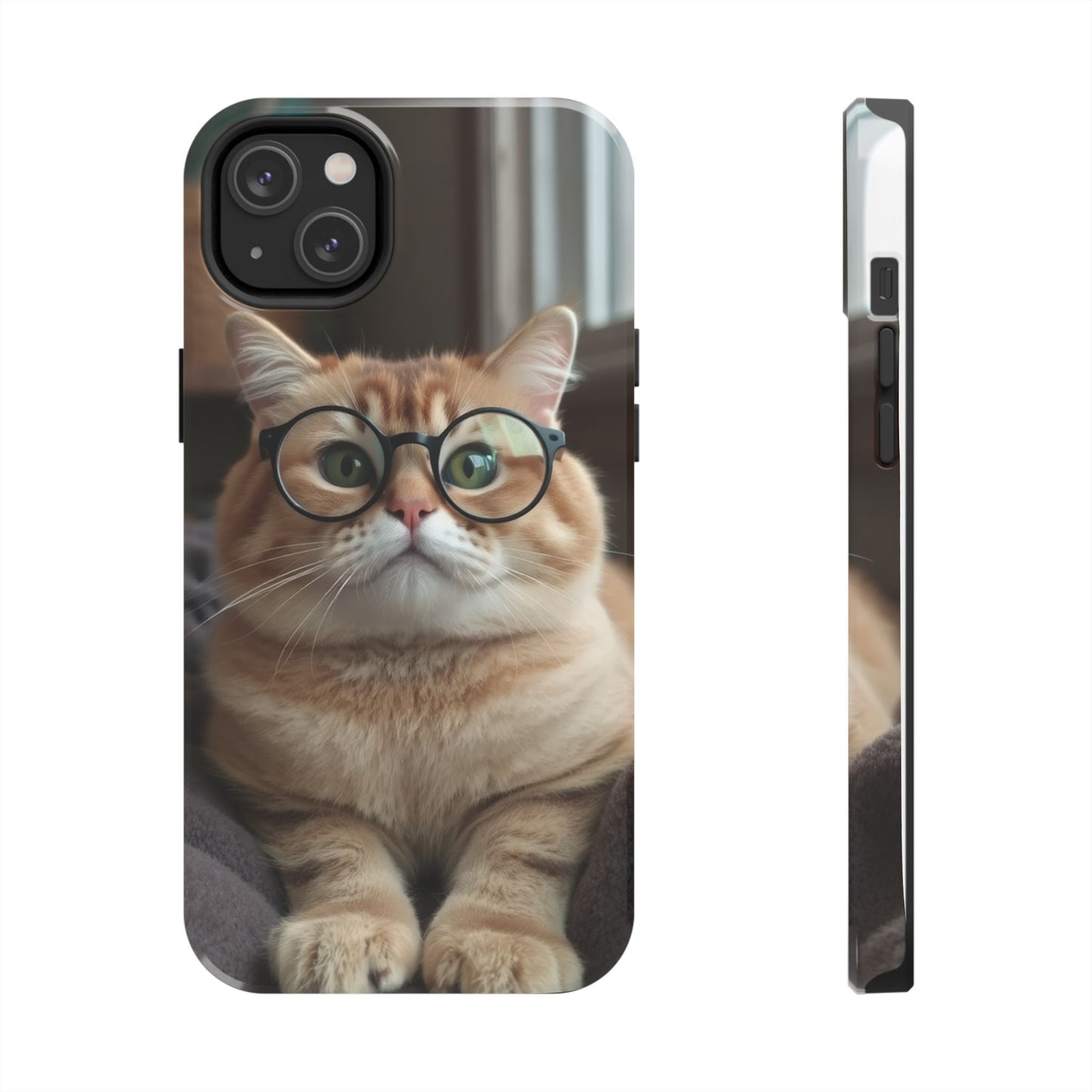 Cute Cat Glasses Tough Phone Case - Fun & Stylish Protection for Cat Lovers