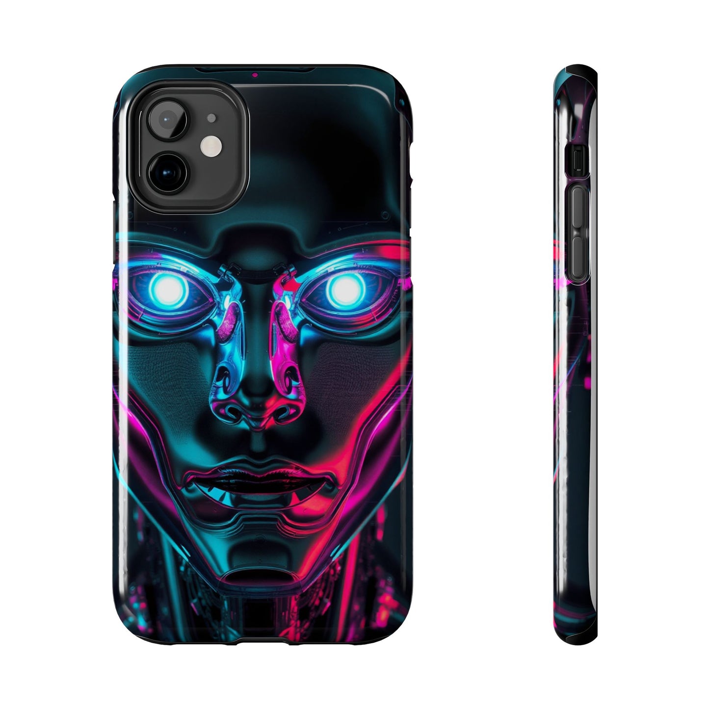 Futuristic Phone Case, Tough Phone Cover, Cyberpunk Style, Robot Design, Gift for Tech Lovers, Unique Phone Accessories