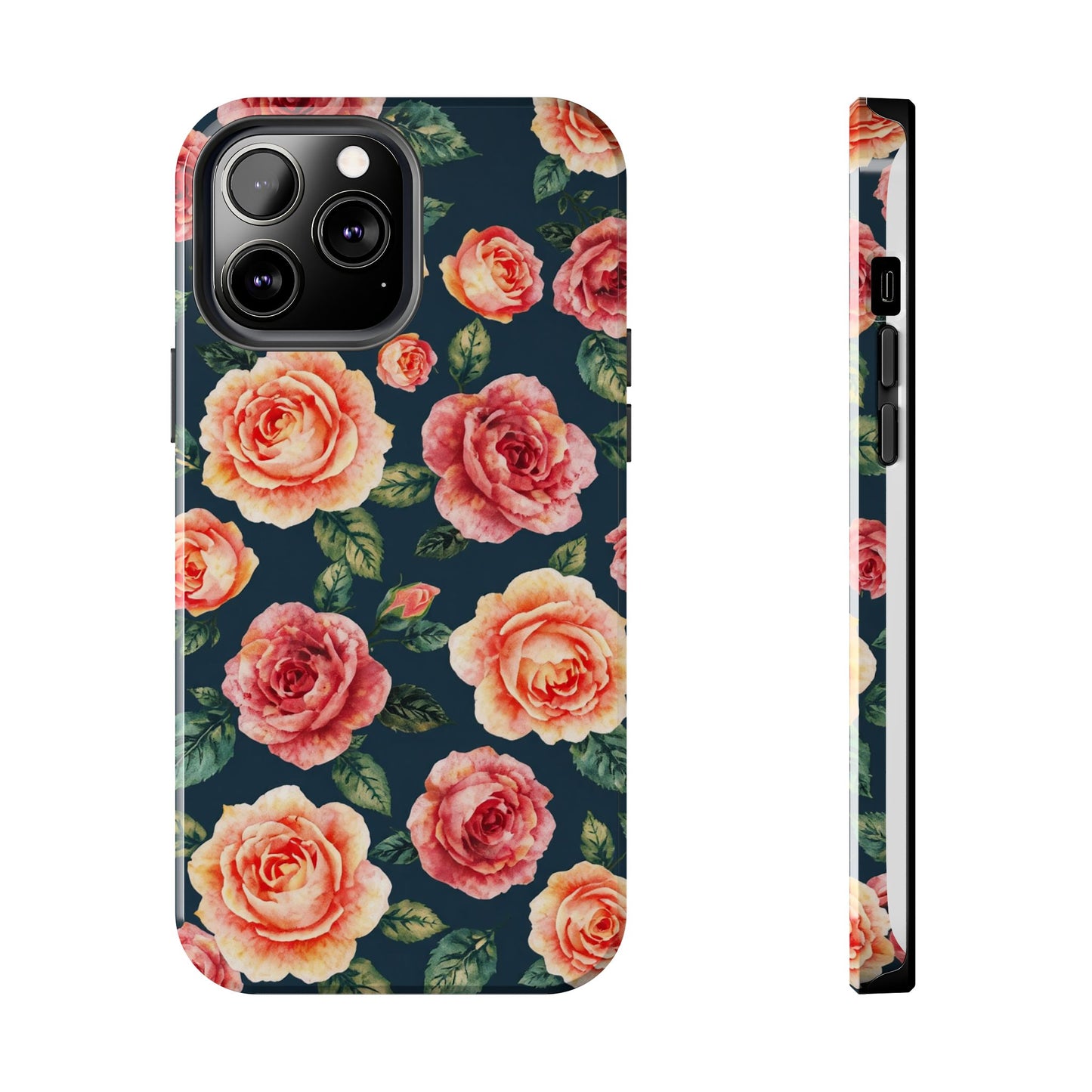 Floral Tough Phone Cases - Durable & Stylish New Age Rose Design - for iPhone