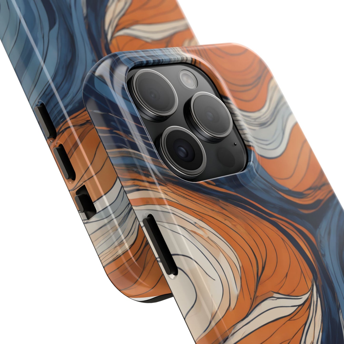 Artistic Tough Phone Case - Vibrant Abstract  Waves Design - for iPhone