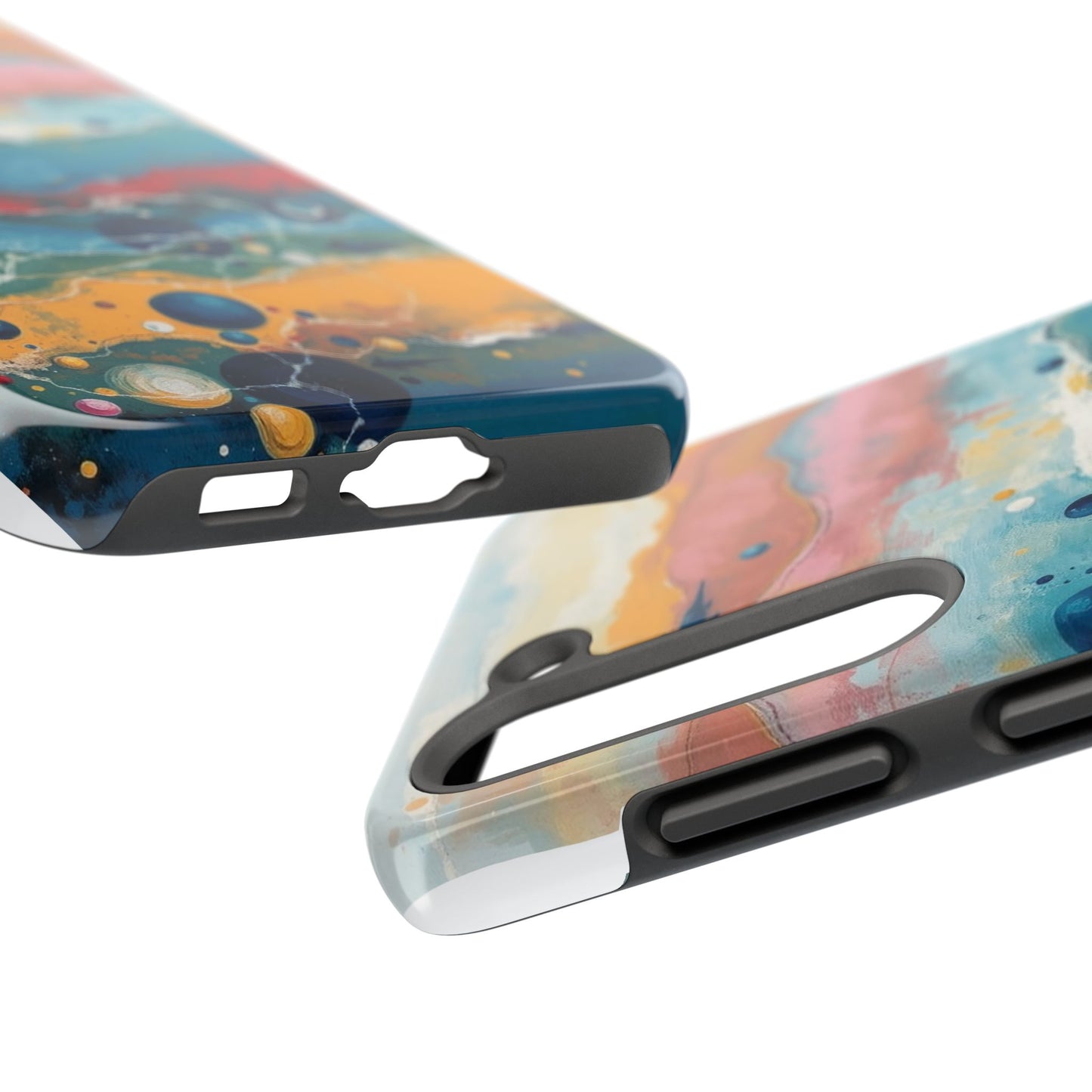 Artistic Tough Phone Case - Vibrant Waves Design for Unique Style