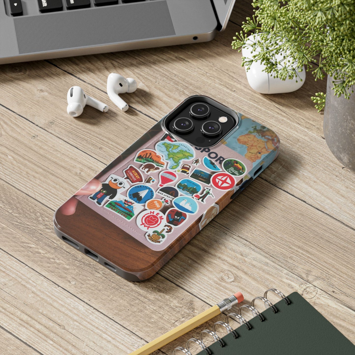 Adventure Stickers Phone Case - Tough Protection for Travel Lovers