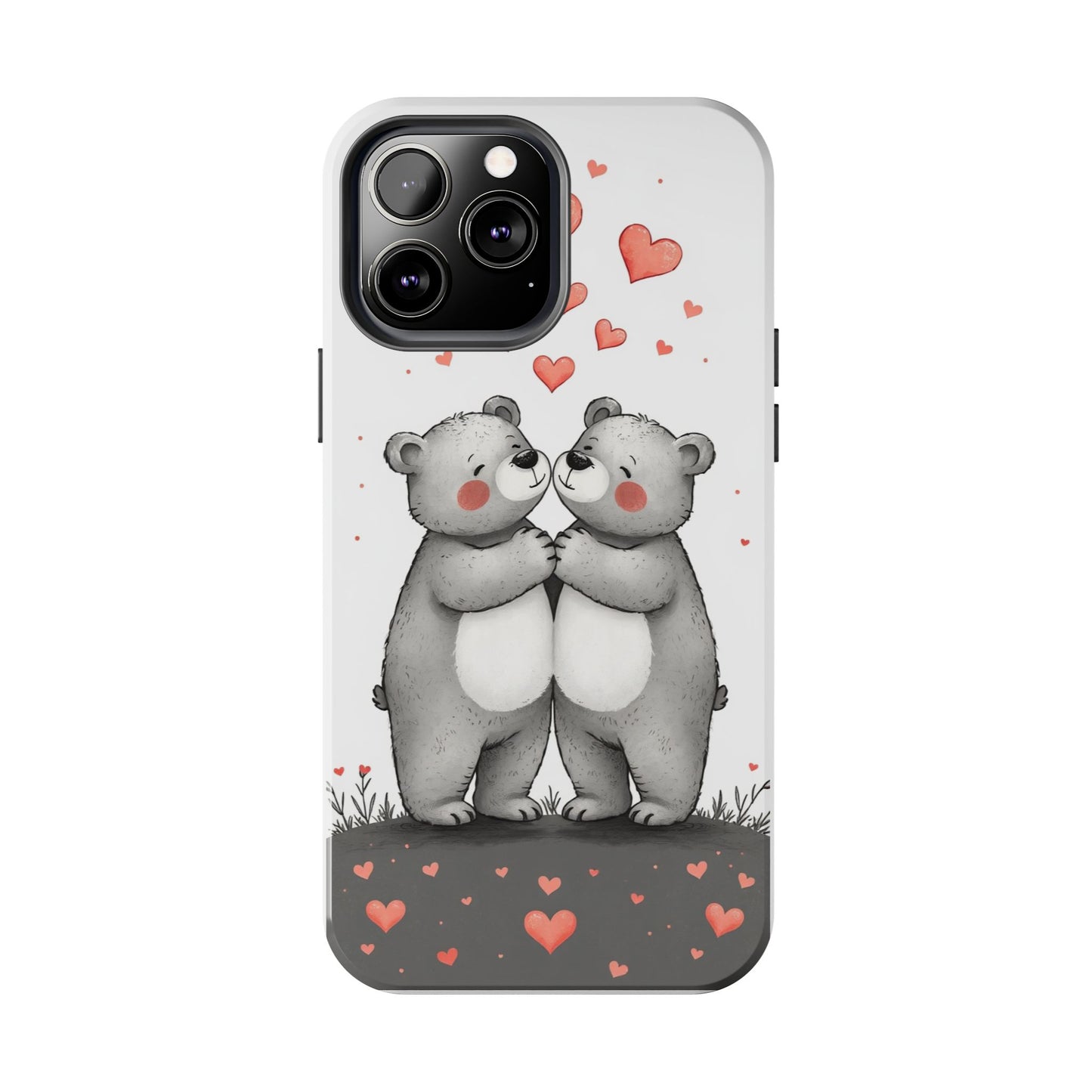 Cute Bear Love Tough Phone Case - Perfect for Valentine's Day & Couples
