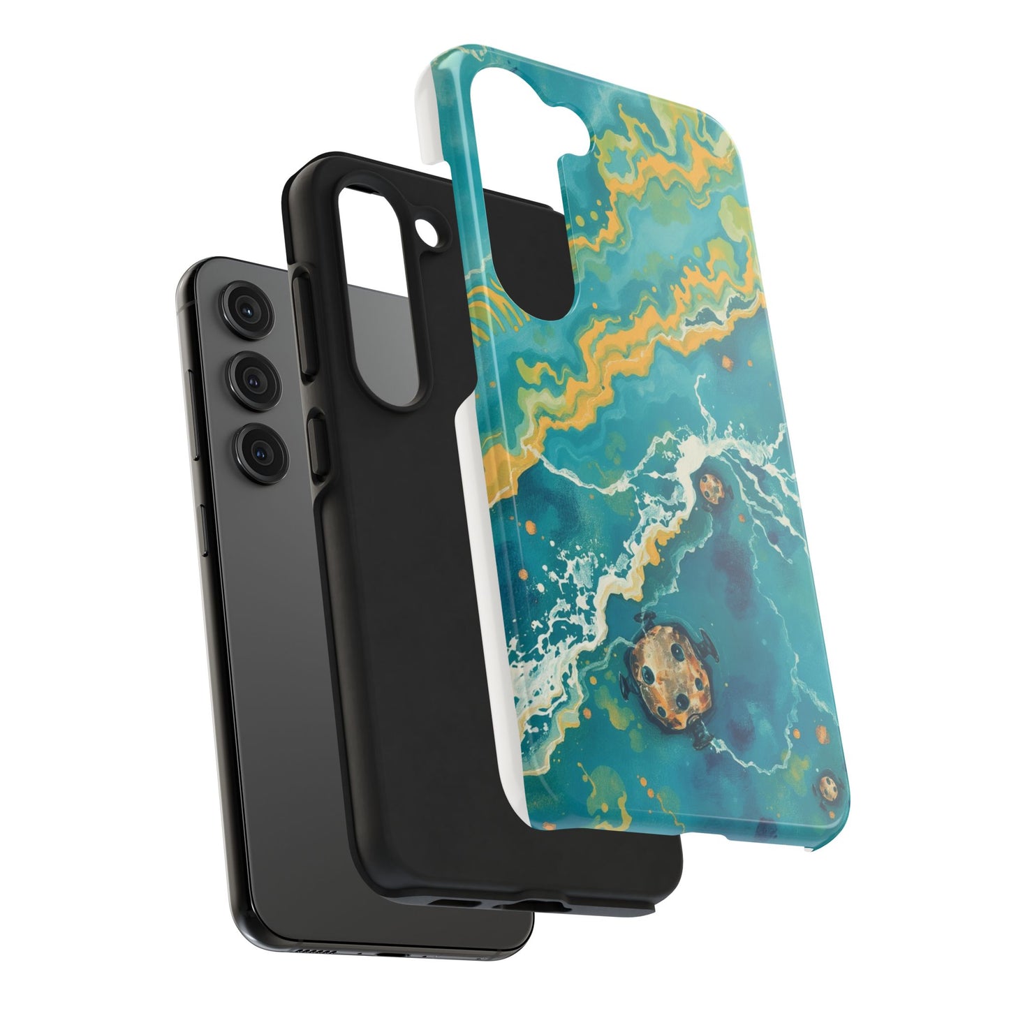 Ocean Wave Tough Phone Case – Durable Protection with Abstract Art Design