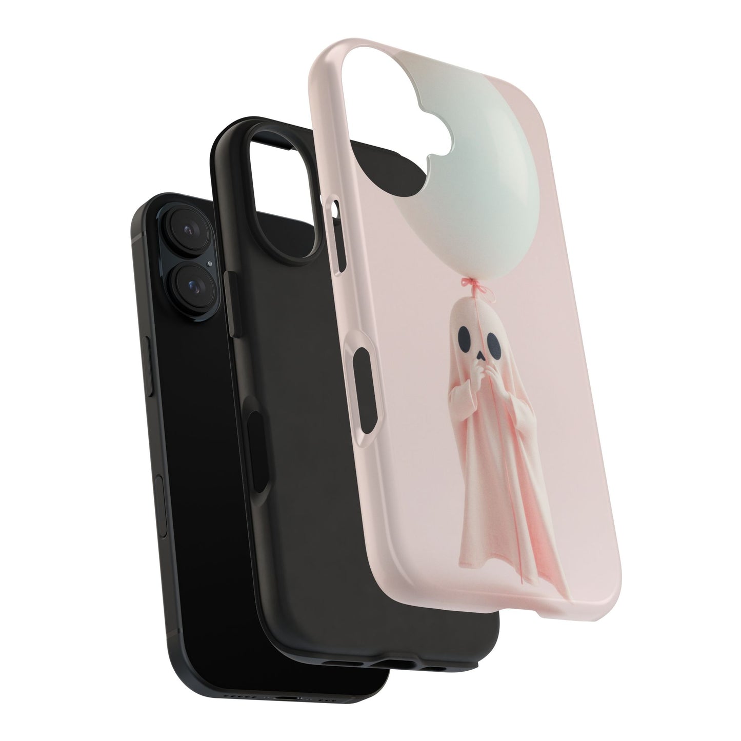 Cute Ghost Phone Case with Balloon - Tough Protection for Spooky Vibes