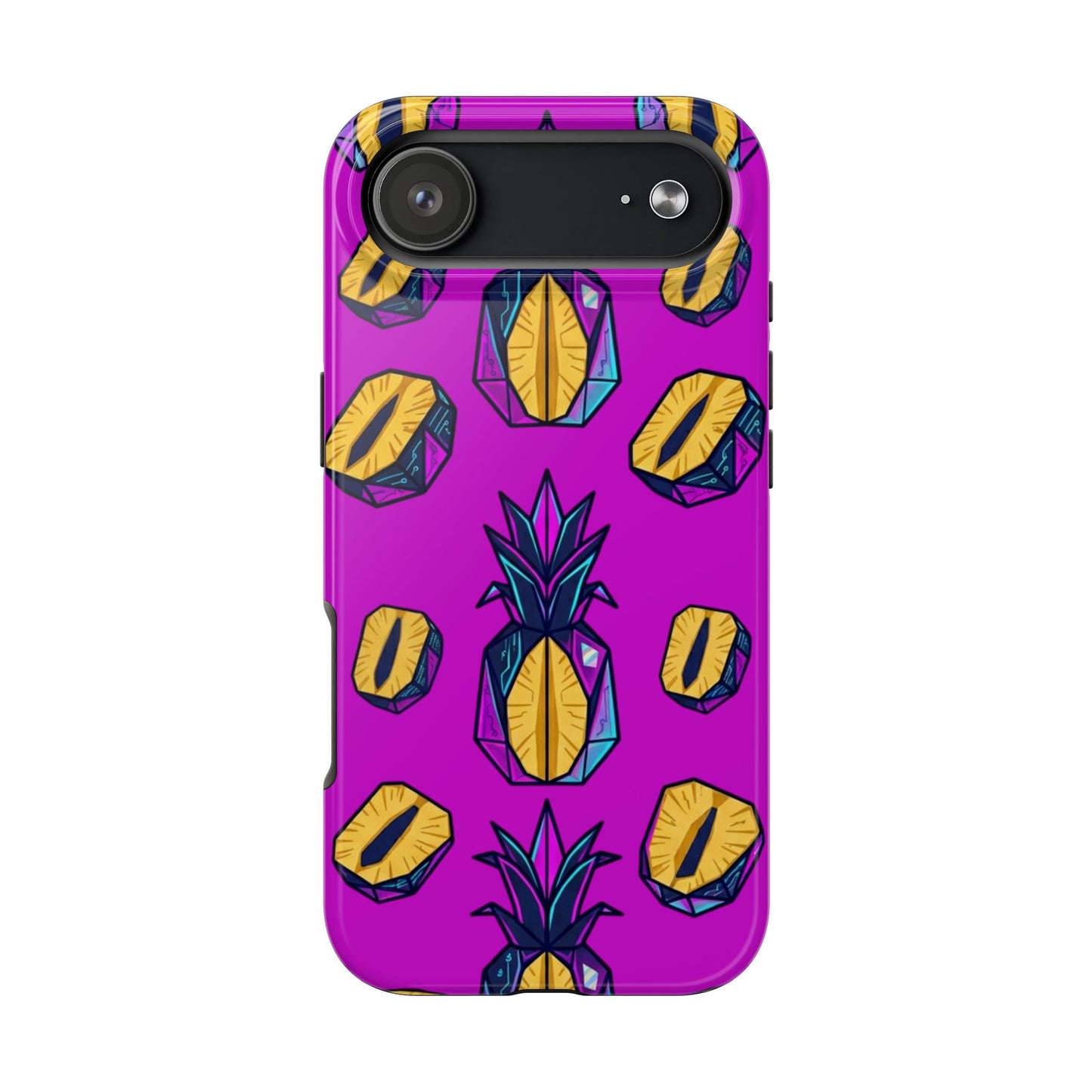 Cyberpunk Origami Pineapple iPhone Case