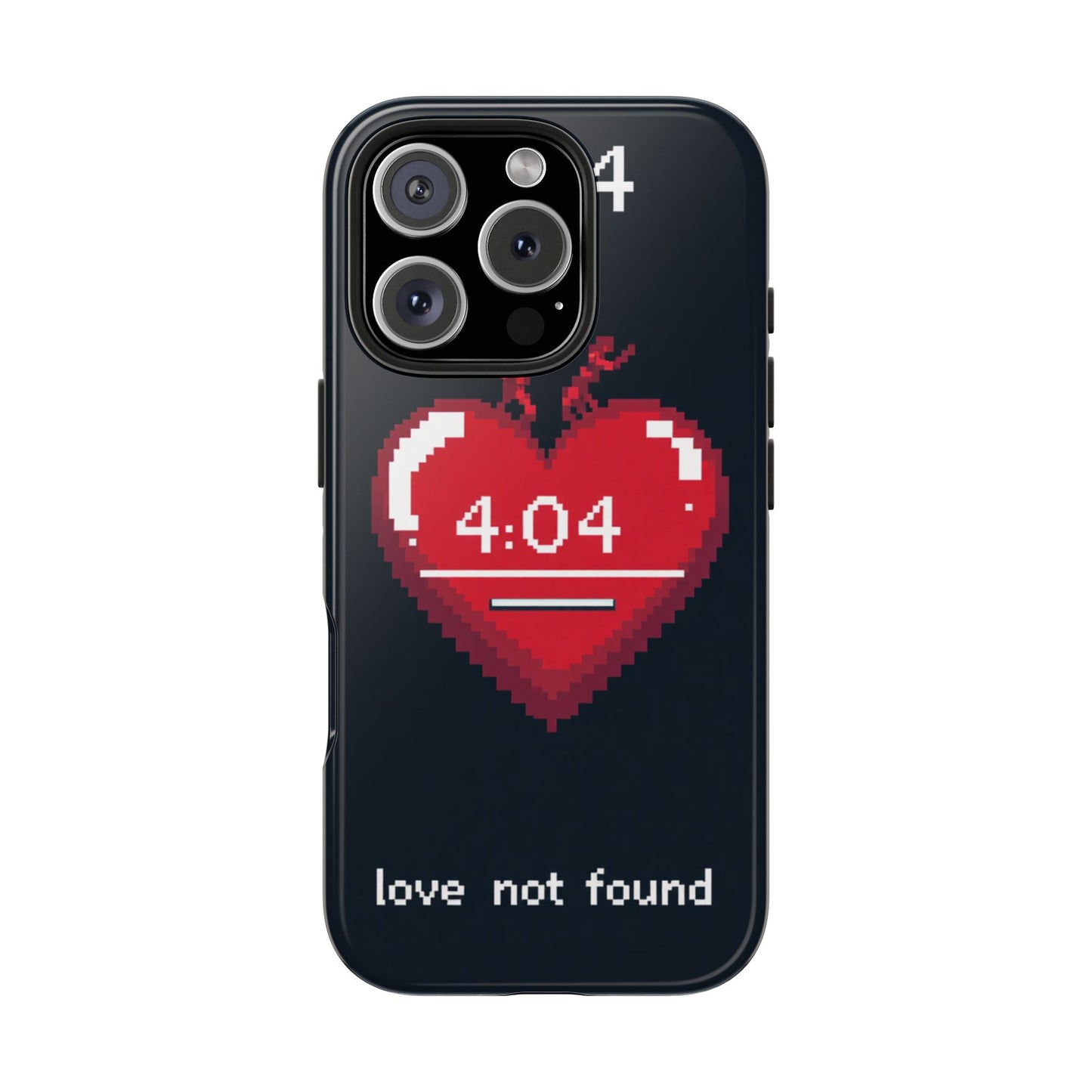 Vintage Pixel Heart Tough Phone Case - "404 Love Not Found" Design