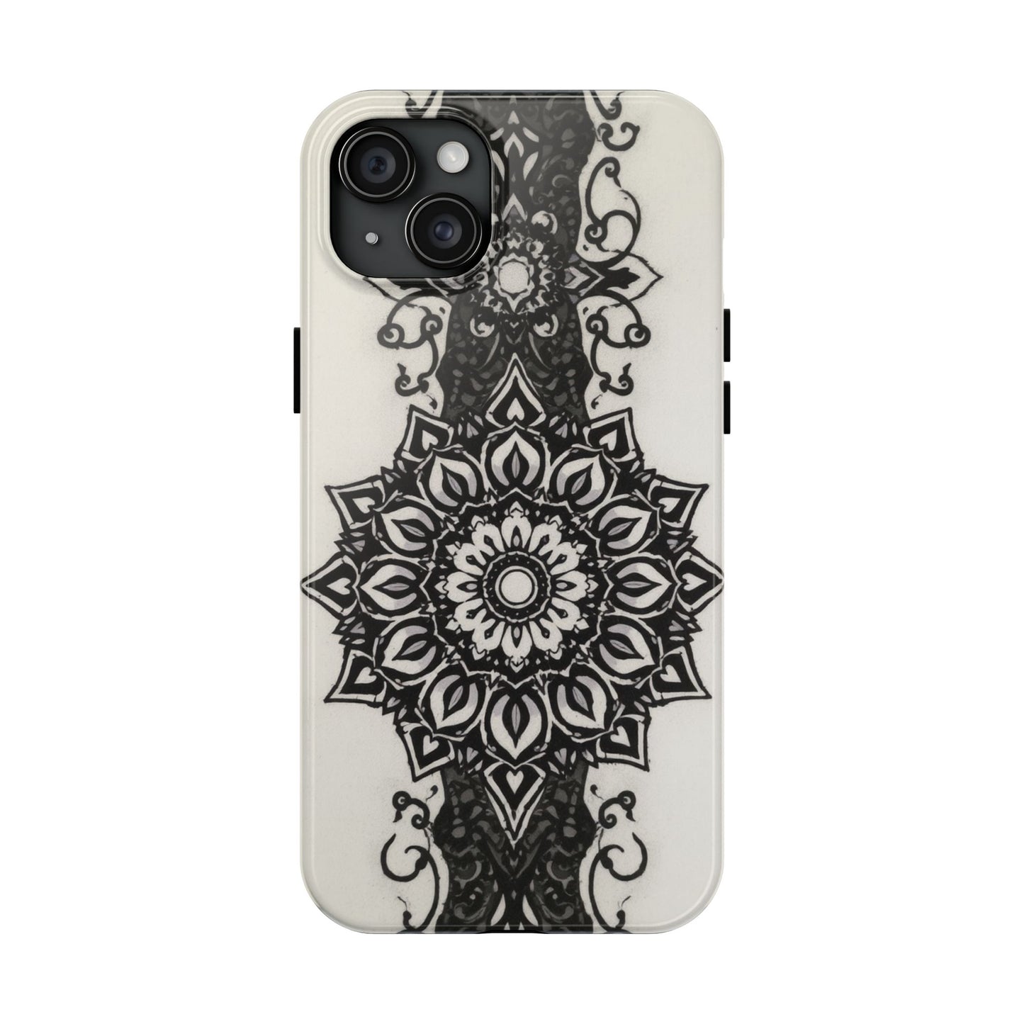 Stylish Tough Phone Cases with Dark Mandala Design - Durable and Unique Protection - for iPhone
