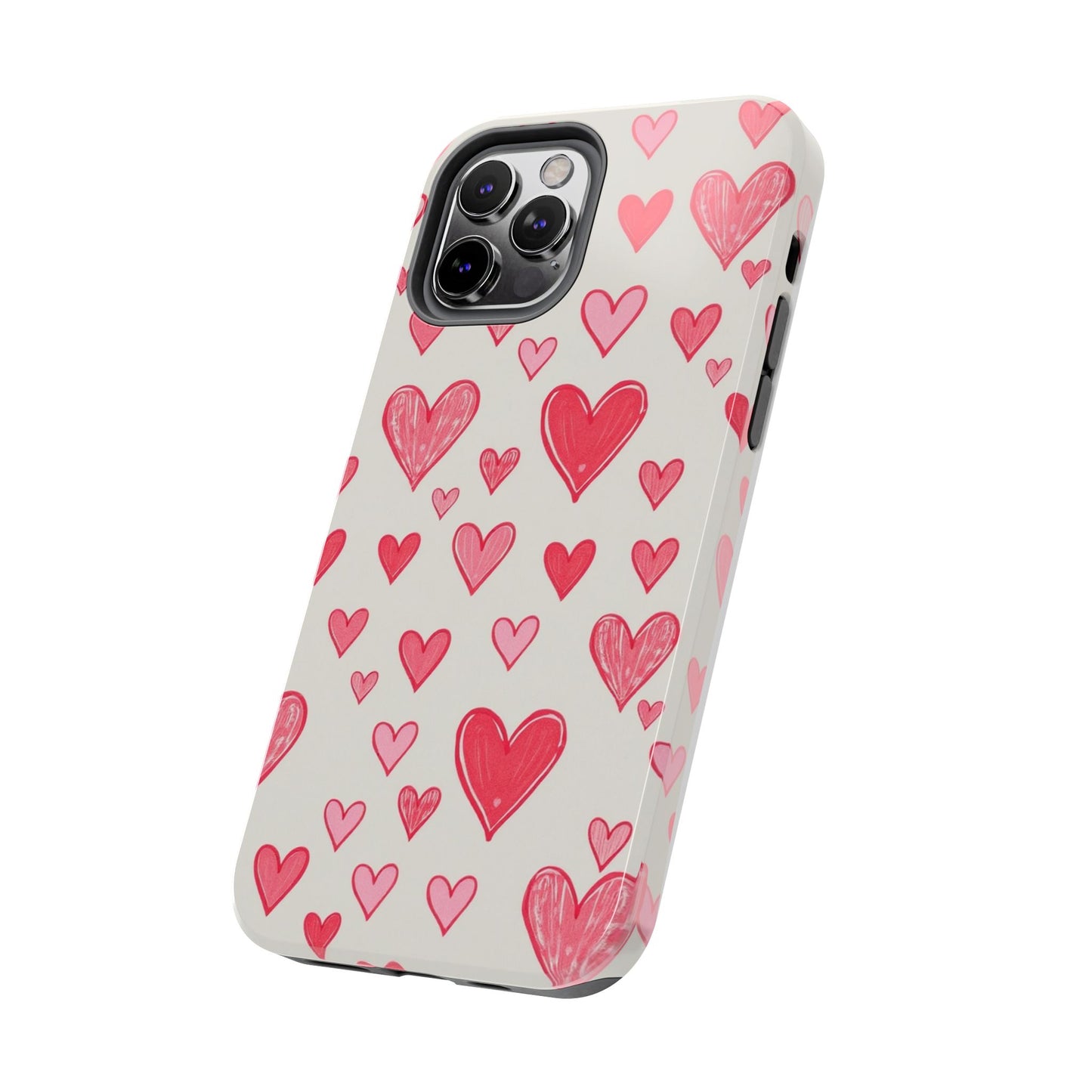 Heart Pattern Tough Phone Case - Cute and Stylish Protection