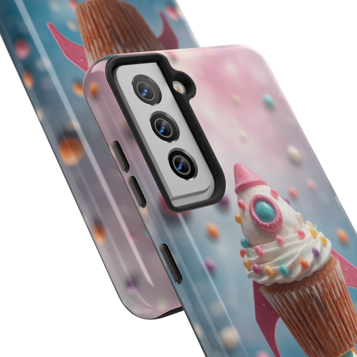 Whimsical Rocket Cupcake Phone Case - Fun Protective Case for Kids and Teens