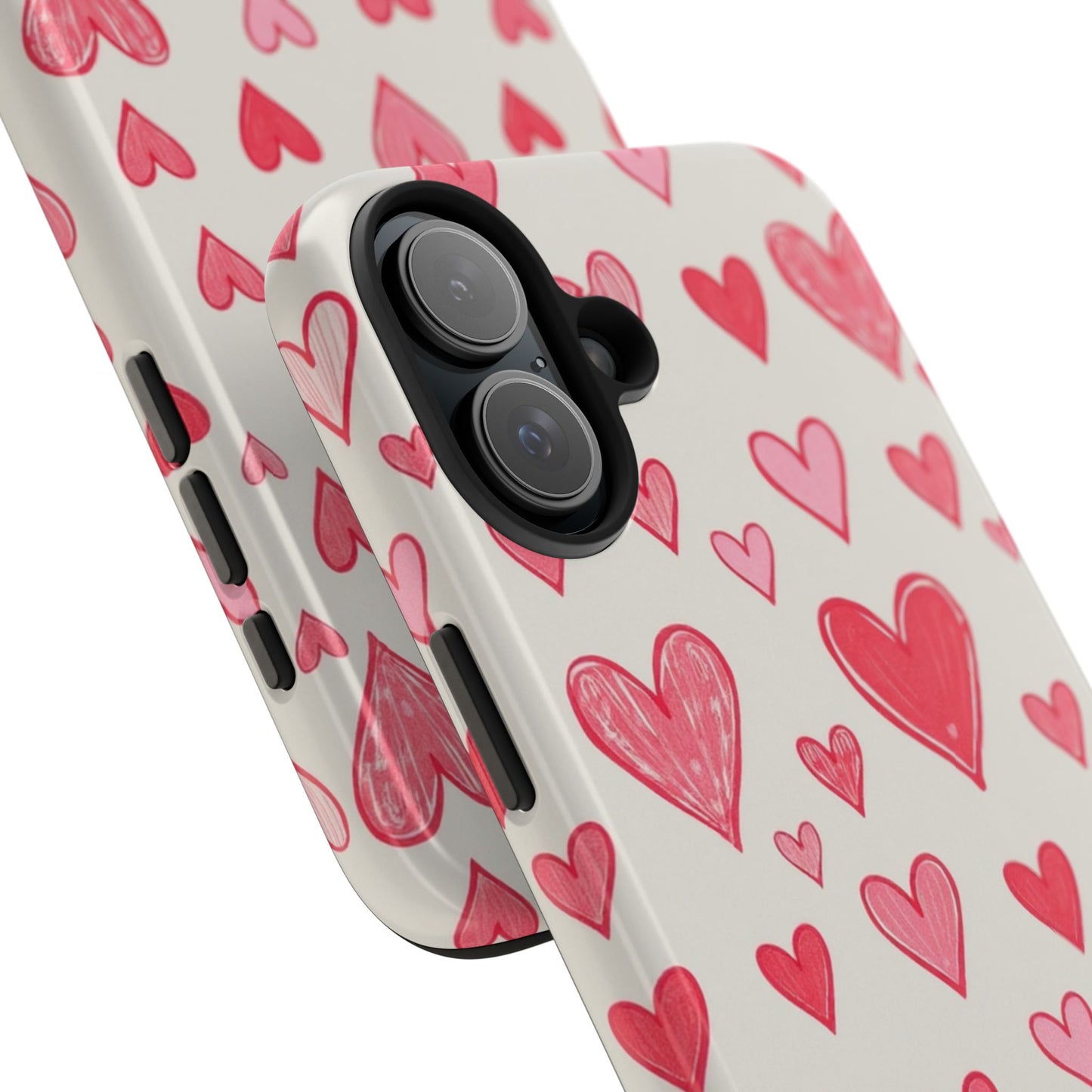Heart Pattern Tough Phone Case - Cute and Stylish Protection