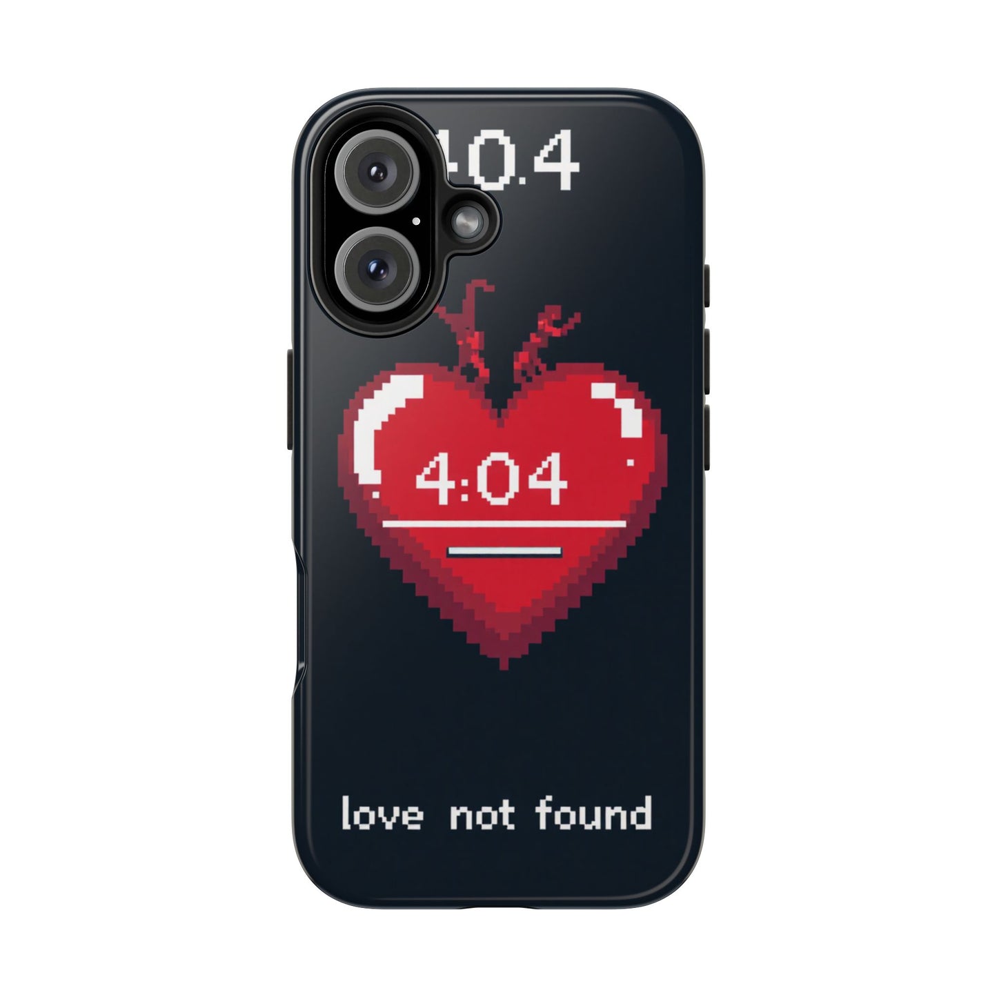 Vintage Pixel Heart Tough Phone Case - "404 Love Not Found" Design