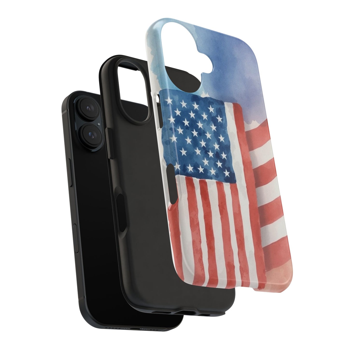 Abstract Watercolor American Flag Design - Tough Phone Case - for iPhone