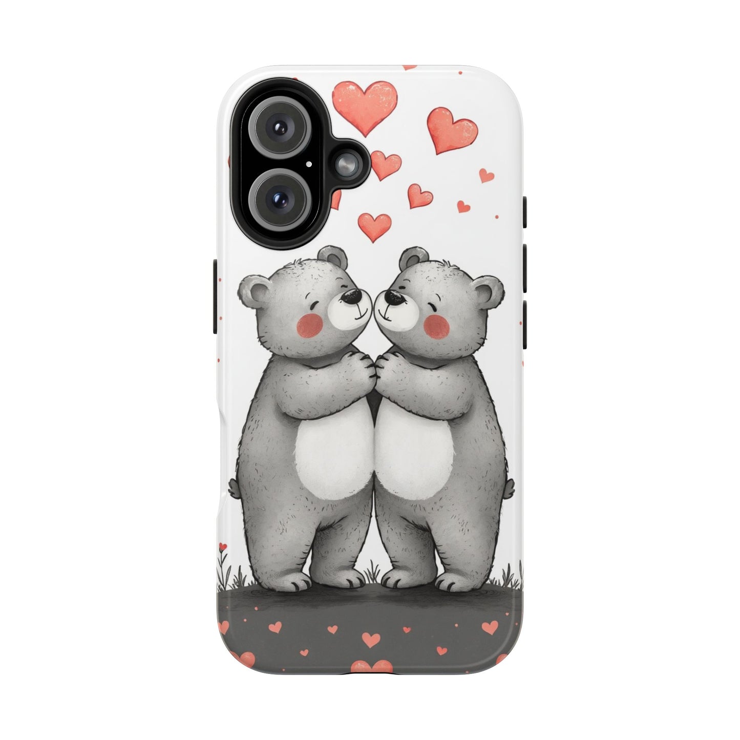 Cute Bear Love Tough Phone Case - Perfect for Valentine's Day & Couples