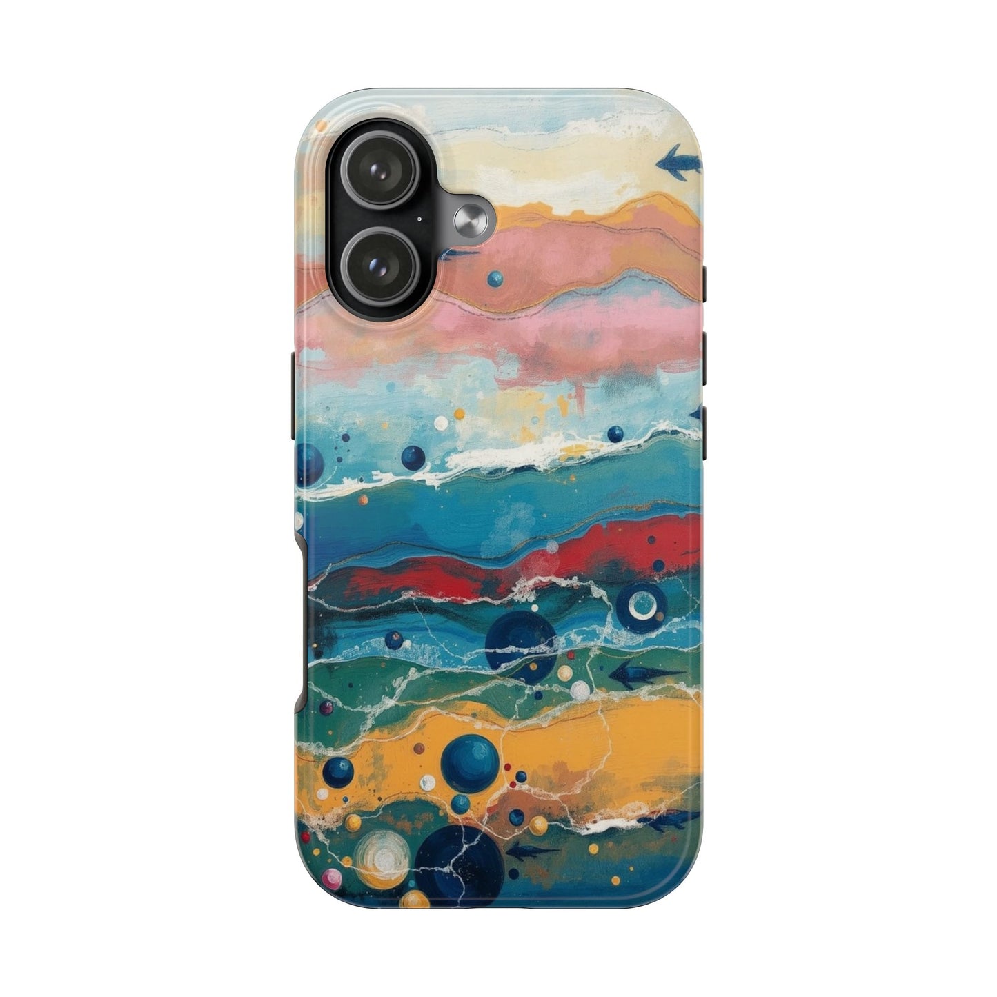 Artistic Tough Phone Case - Vibrant Waves Design for Unique Style