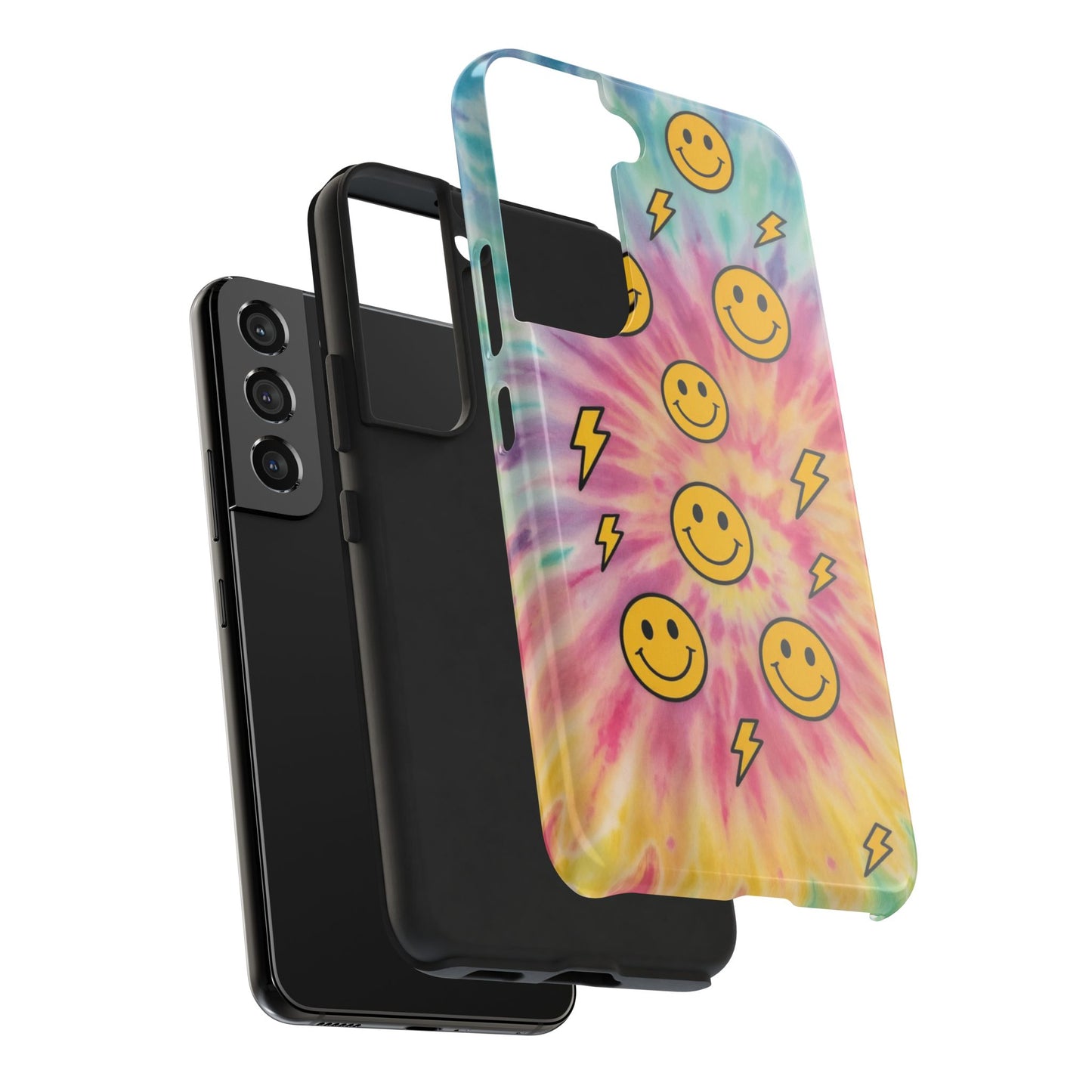 Colorful Smiley Lightning Tough Phone Case - Fun & Durable