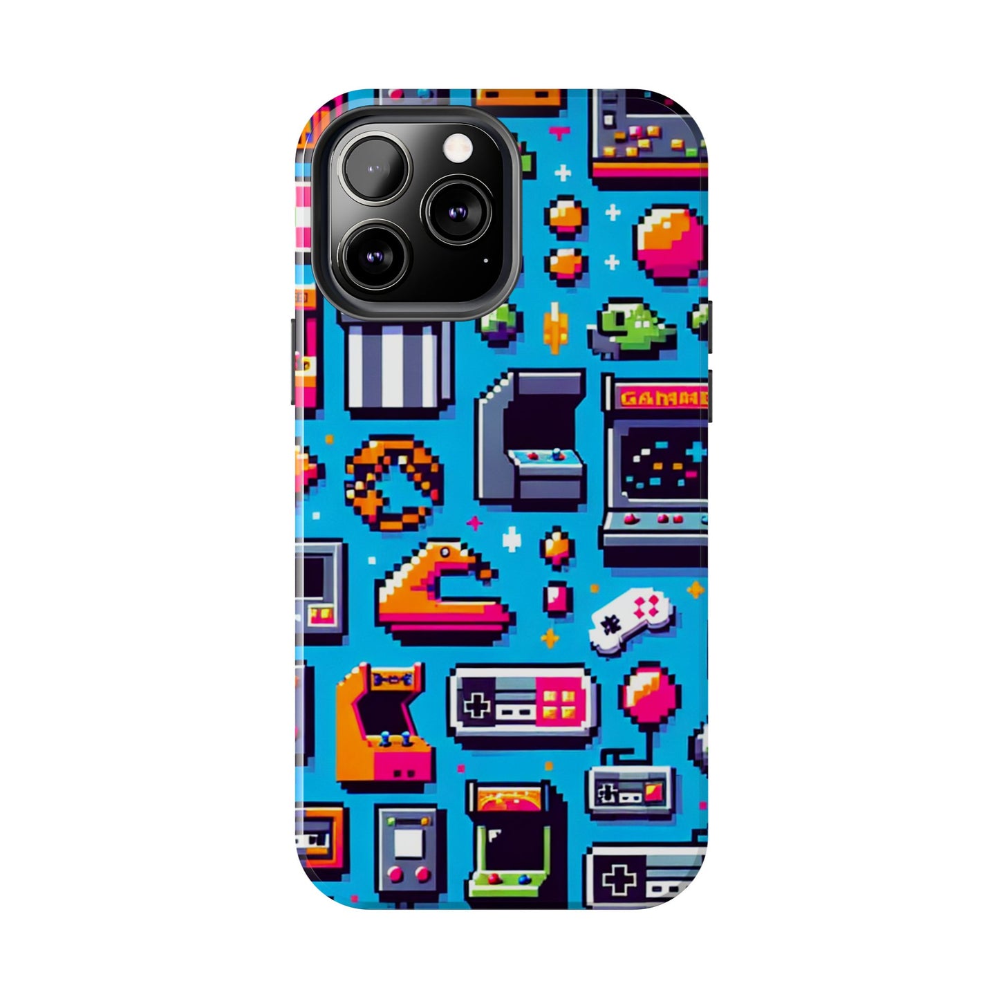 Retro Gaming Tough Phone Case - Pixel Art Design for Gamers - for iPhone