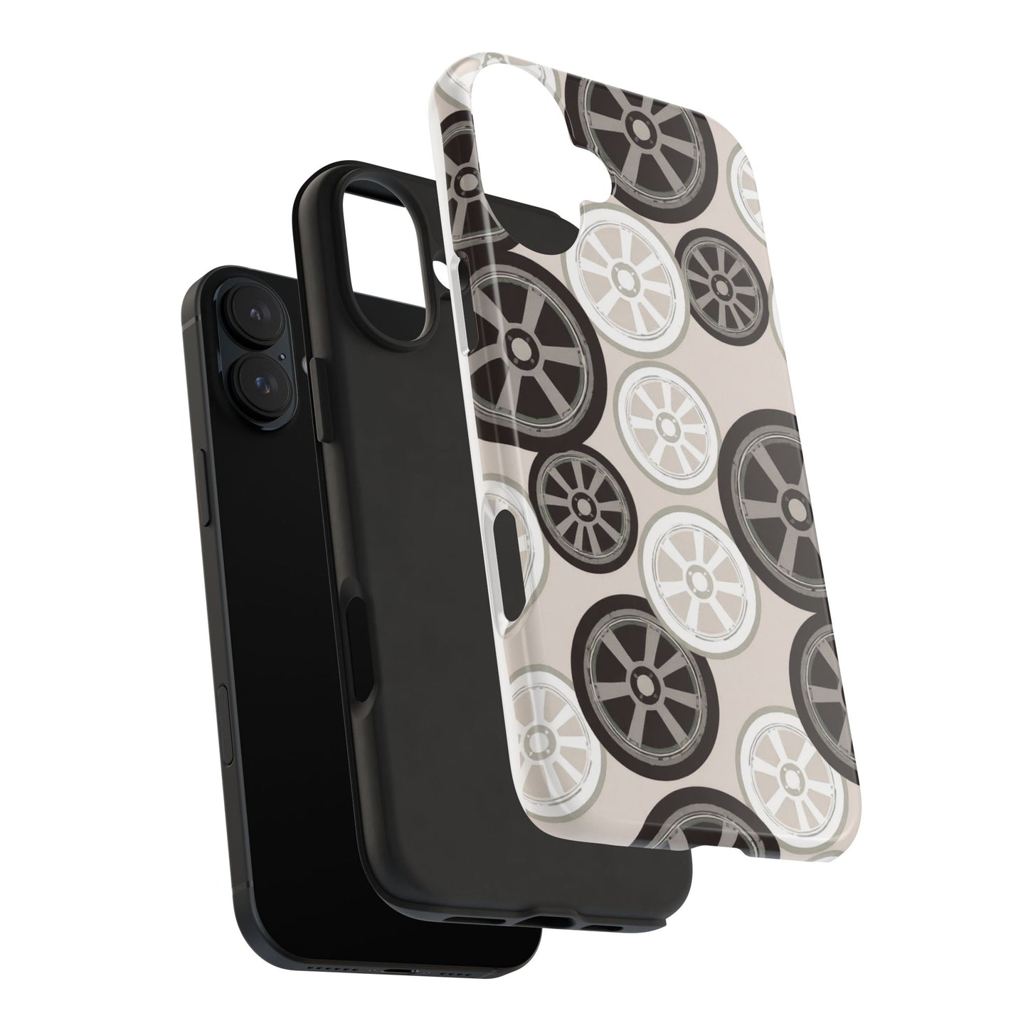 Racing Wheel Design Tough Phone Case – Durable Protection for Automotive Enthusiasts