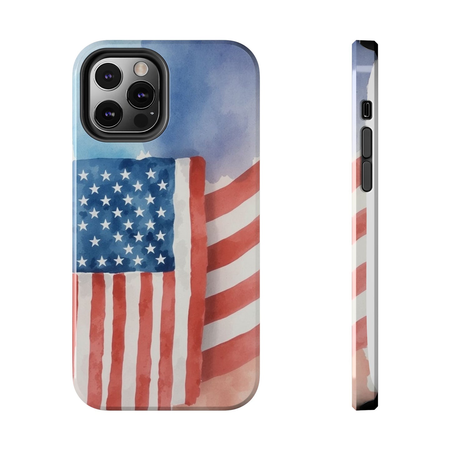 Abstract Watercolor American Flag Design - Tough Phone Case - for iPhone