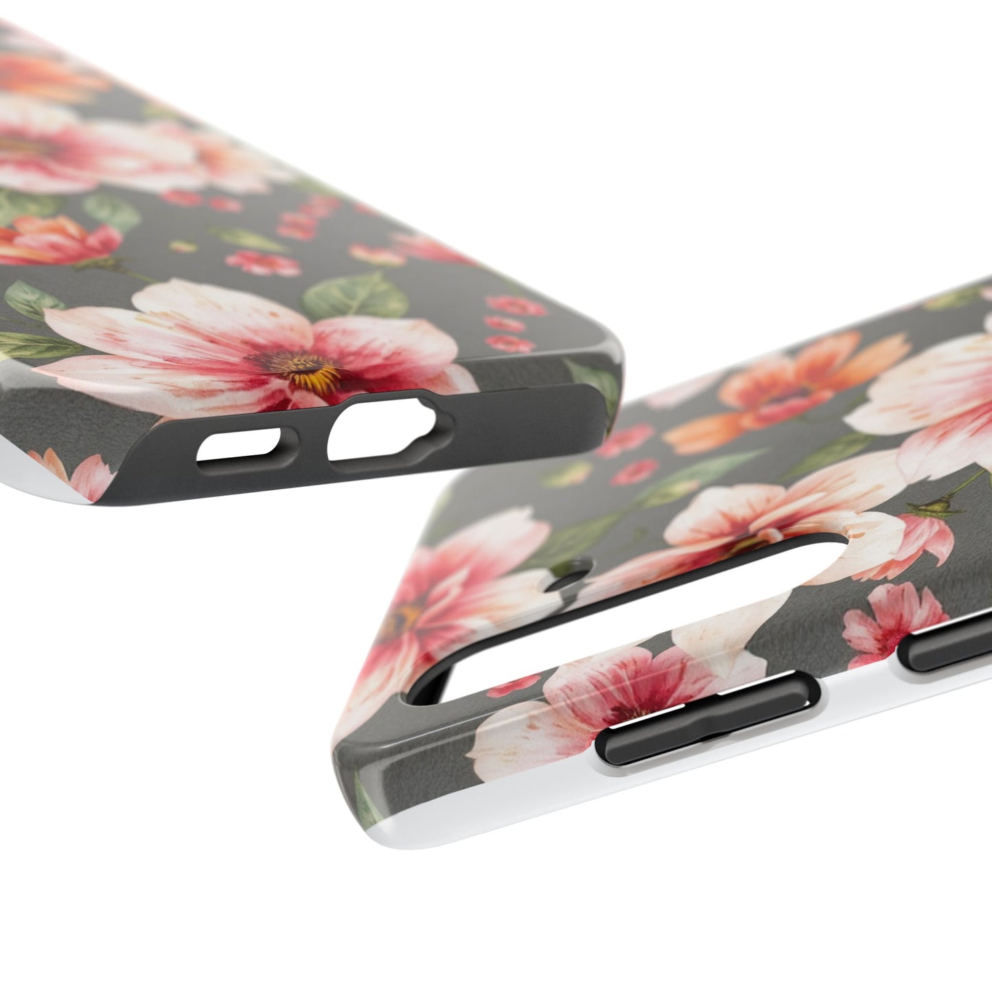 Floral Pink Tough Phone Case - Stylish & Durable Floral Design - for iPhone