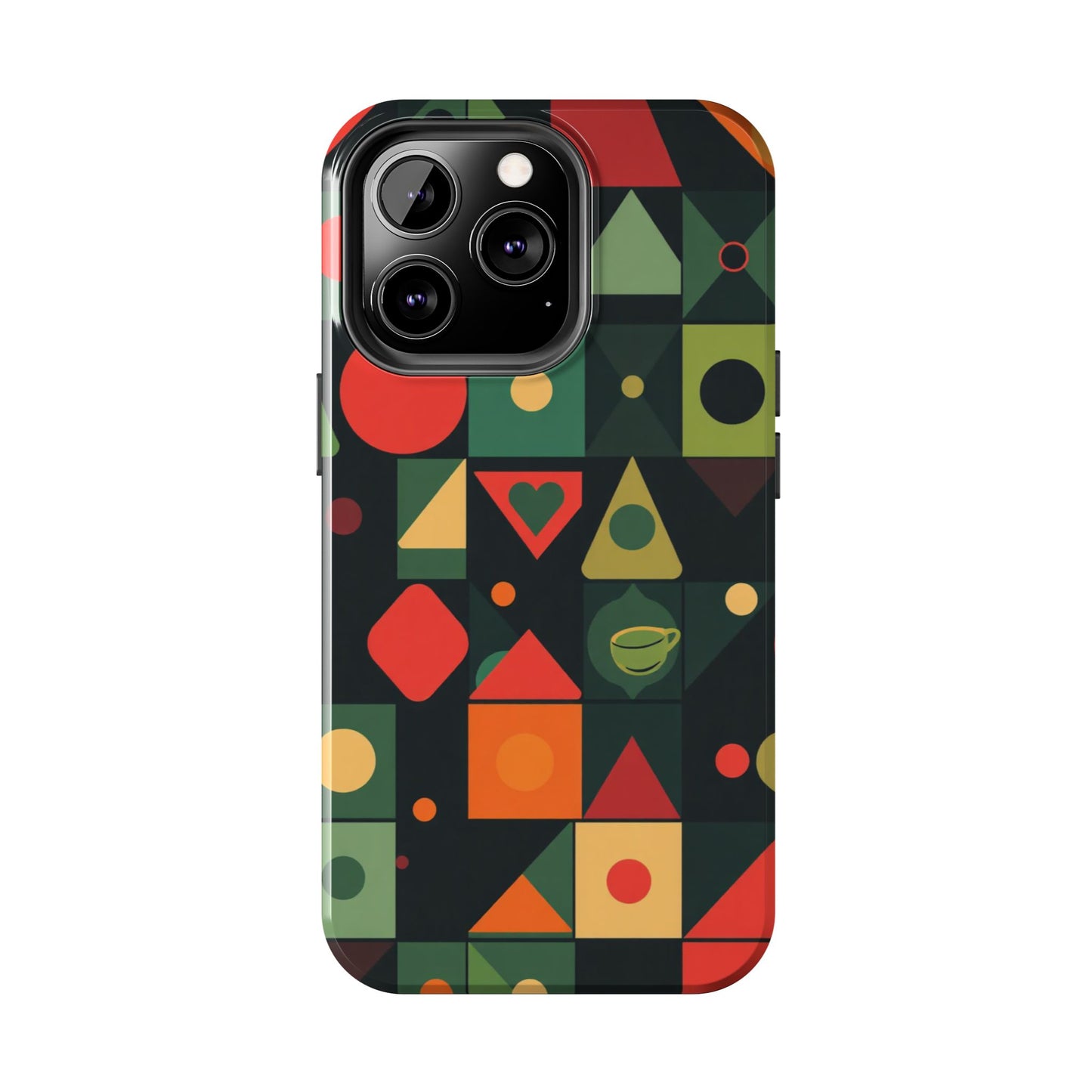 Vibrant Geometric Tough Phone Cases – Stylish Protection for Trendsetters - for iPhone