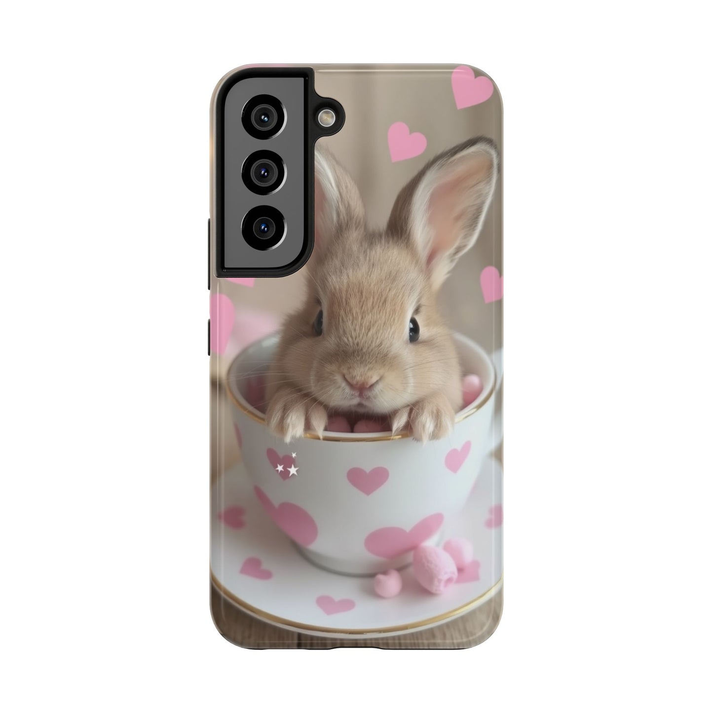 Adorable Bunny Phone Case with Heart Design - Cute Gift for Animal Lovers