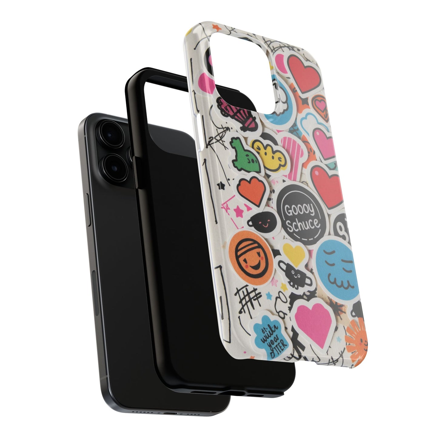 Colorful Stickers Phone Case - Fun & Trendy Tough Phone Cases
