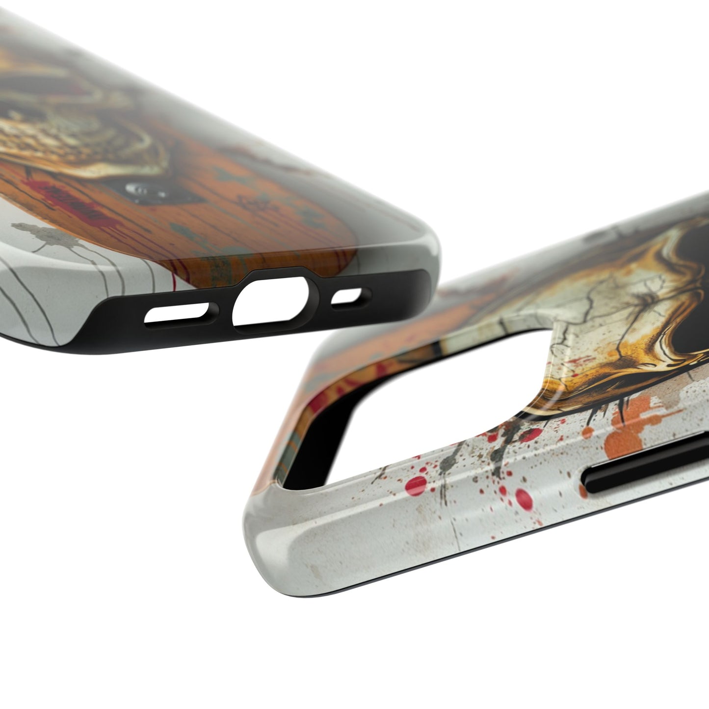 Edgy Skull Tough Phone Case - Durable Protection for Skateboard Enthusiasts