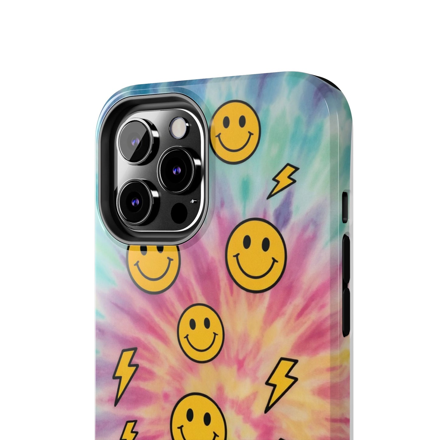 Colorful Smiley Lightning Tough Phone Case - Fun & Durable