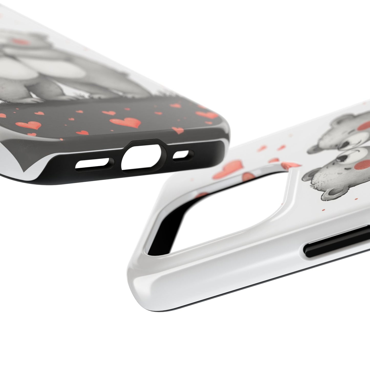 Cute Bear Love Tough Phone Case - Perfect for Valentine's Day & Couples