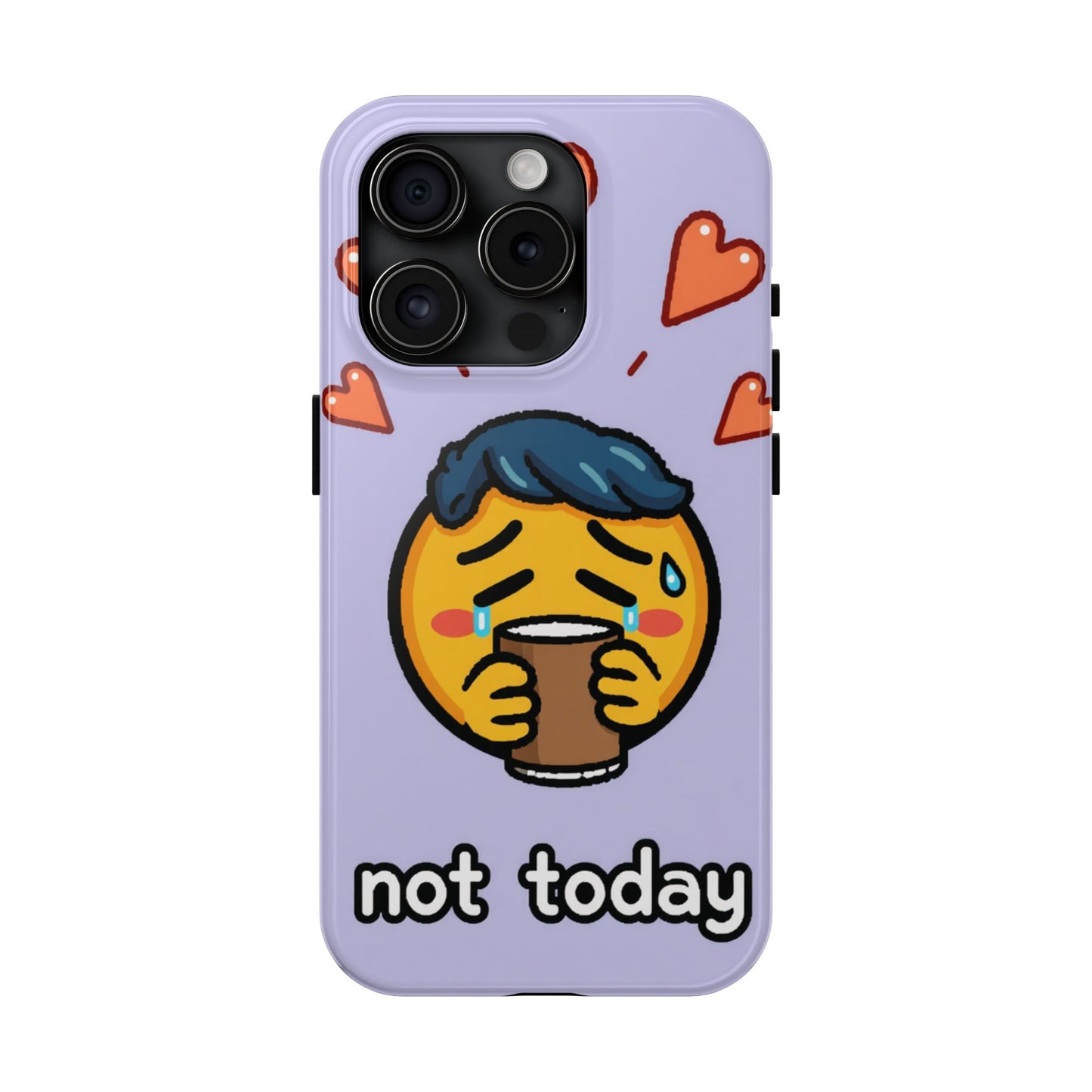 Cute Tough Phone Case - 'Not Today' Emoji Design