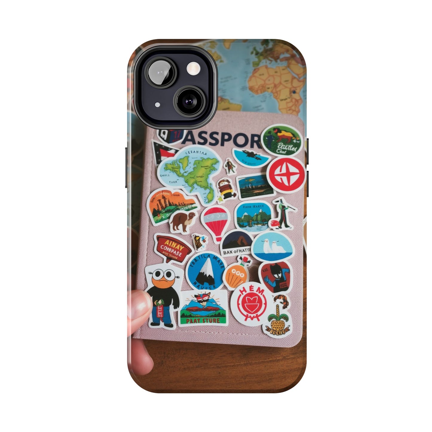 Adventure Stickers Phone Case - Tough Protection for Travel Lovers