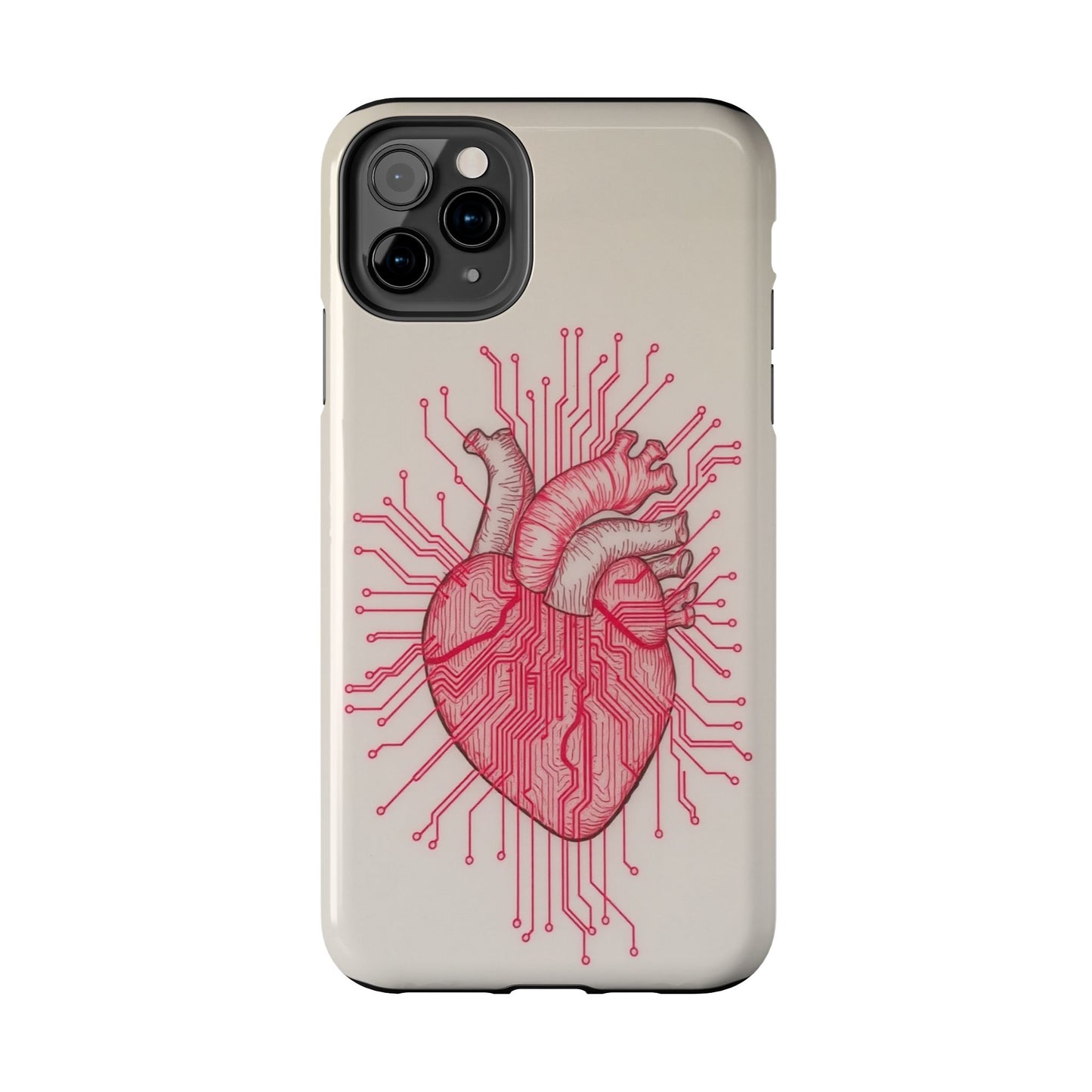 Heart Circuit Tough Phone Case – Unique Tech-Inspired Design for Tech Lovers
