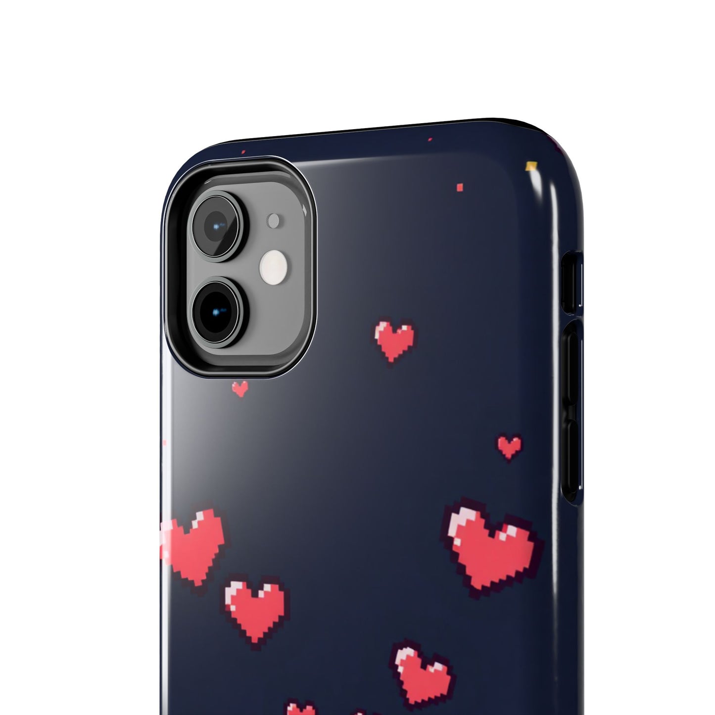 Pixel Heart Tough Phone Case - Retro Gamer Style for Valentine's Day