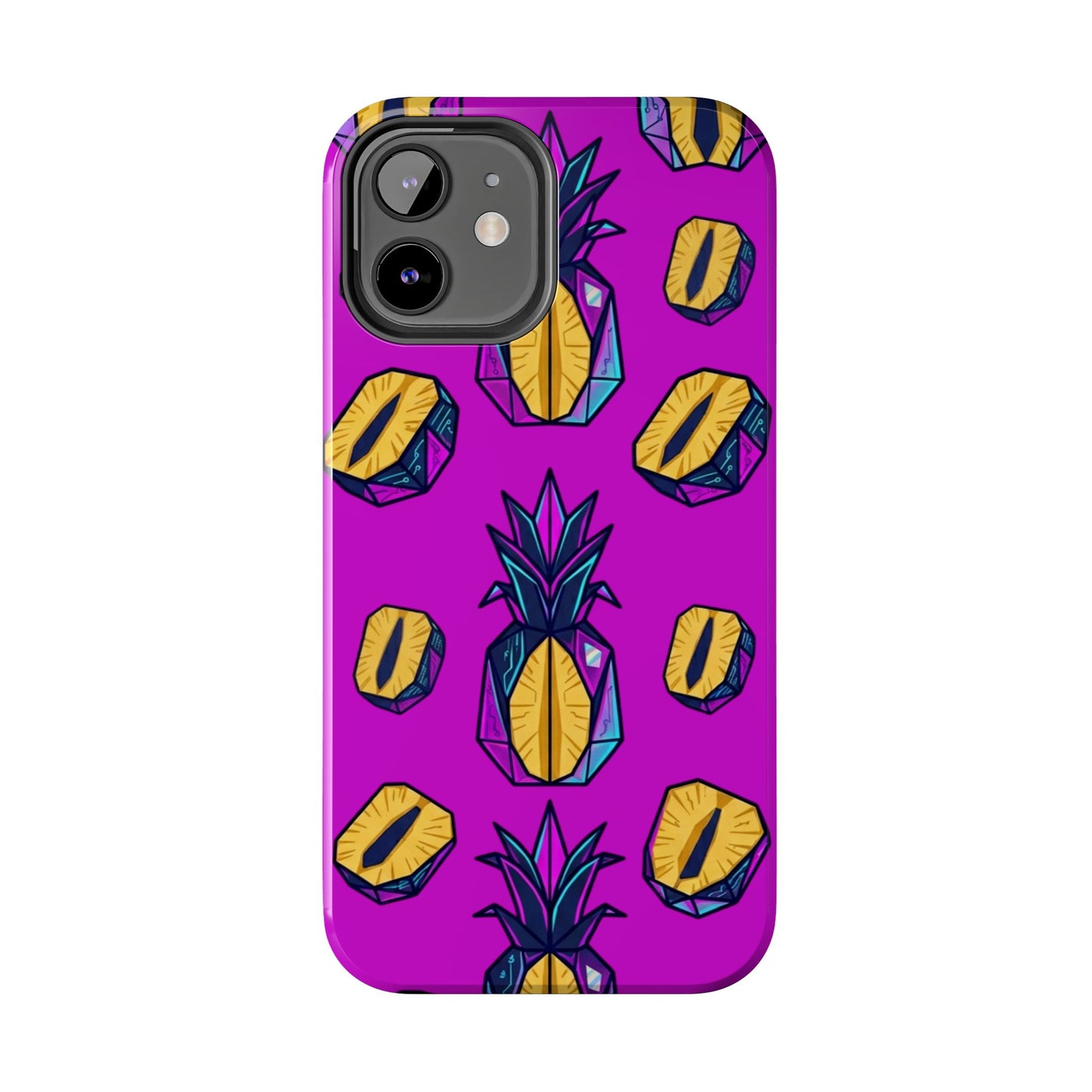 Cyberpunk Origami Pineapple iPhone Case