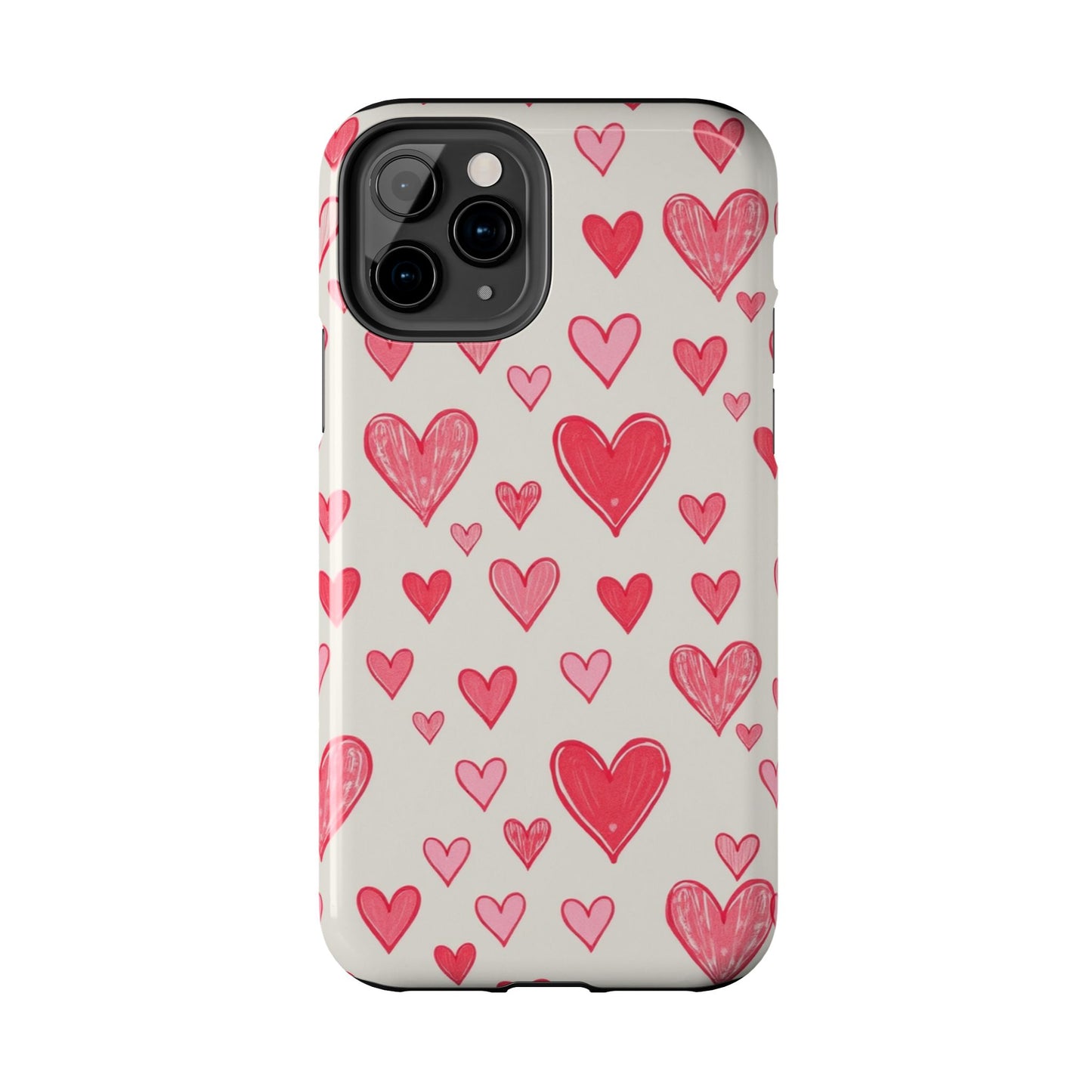 Heart Pattern Tough Phone Case - Cute and Stylish Protection