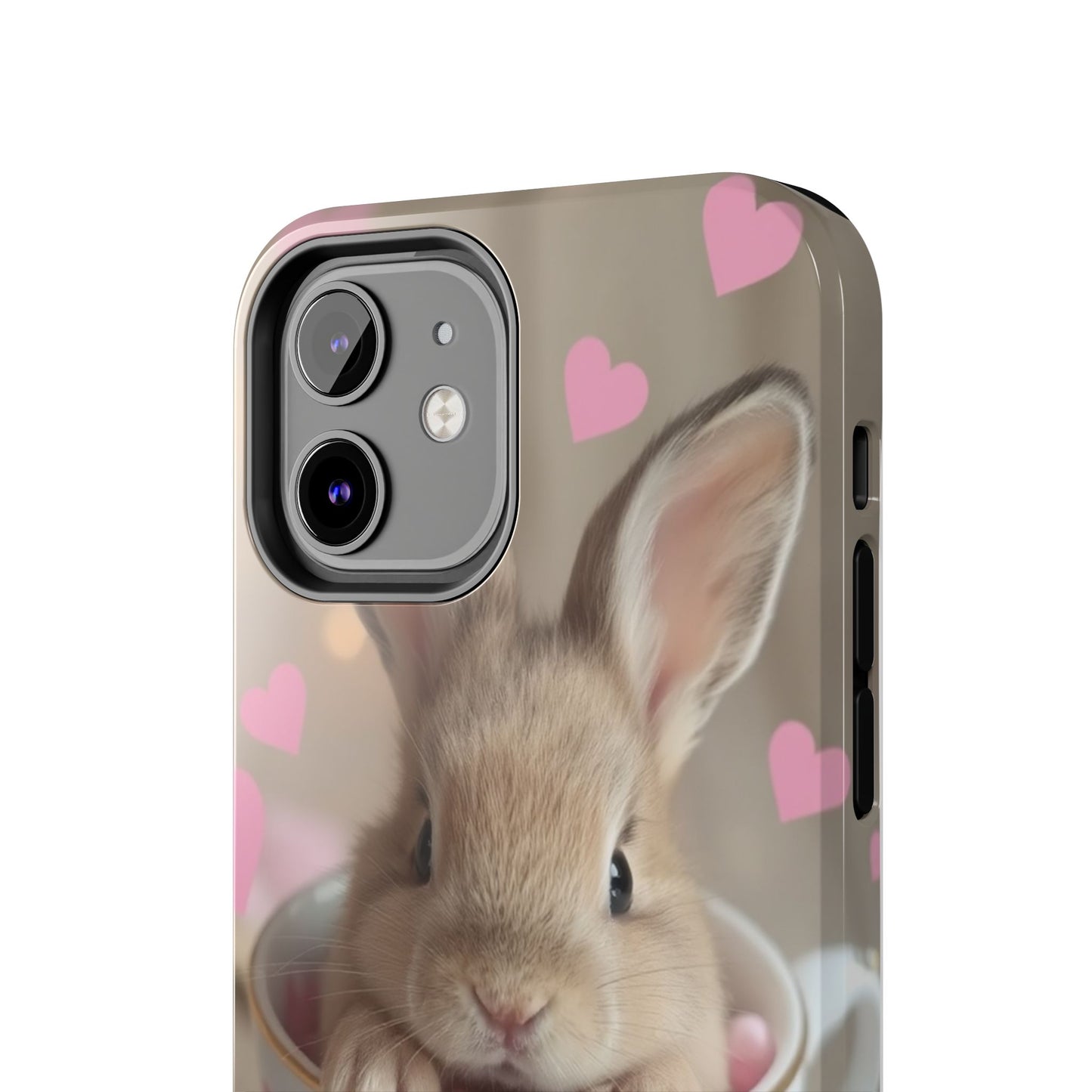 Adorable Bunny Phone Case with Heart Design - Cute Gift for Animal Lovers