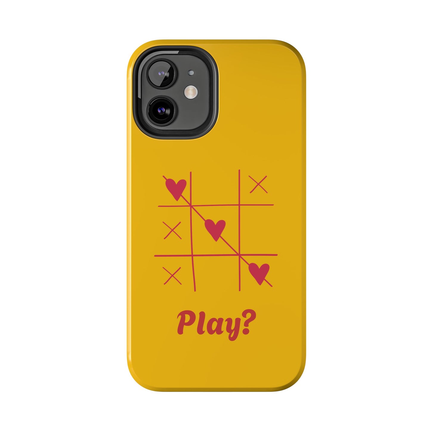 Heart Game Tough Phone Case - Fun Yellow Design for Gamers & Loved Ones - for iPhone