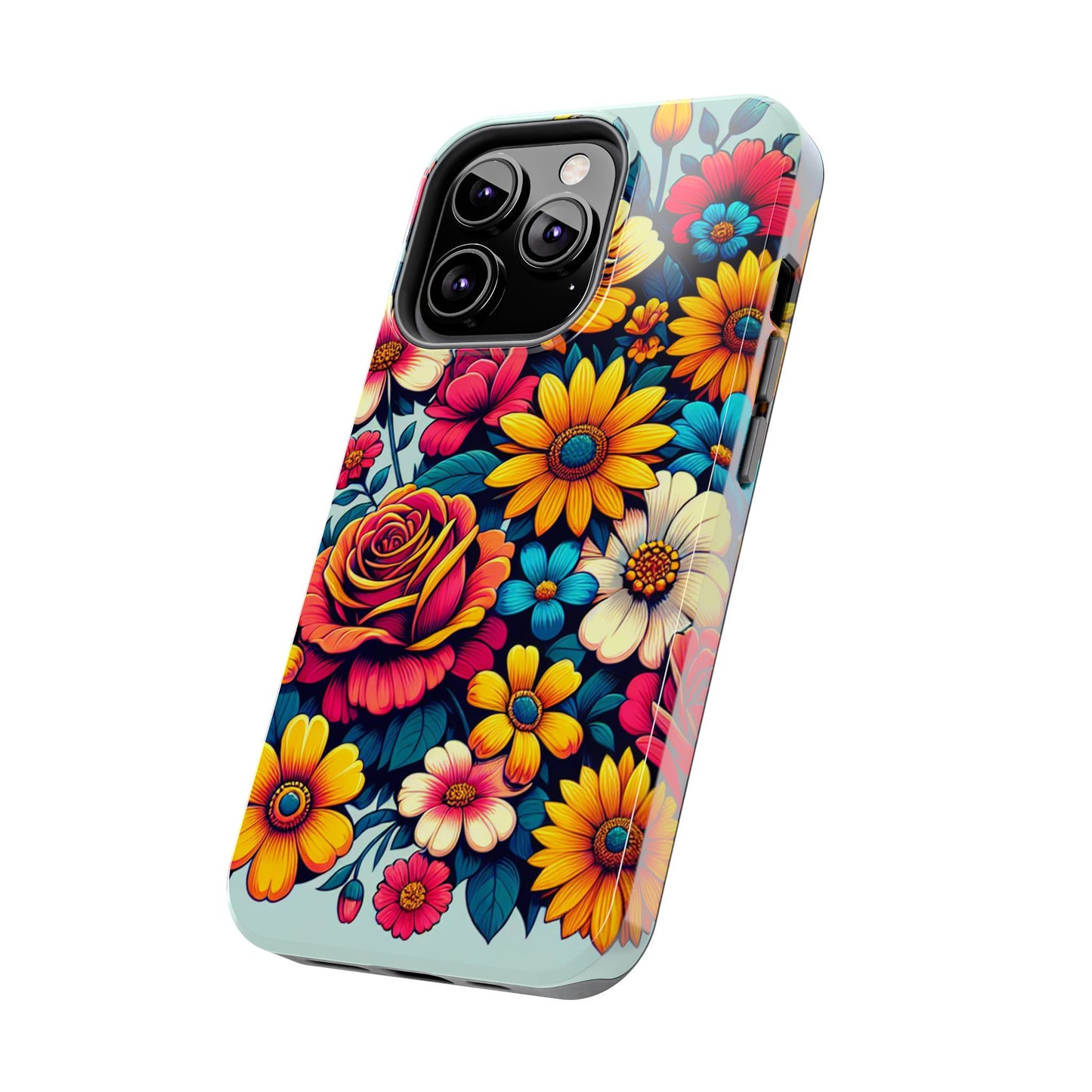 Vibrant Floral Tough Phone Case - Colorful Flower Design - for iPhone
