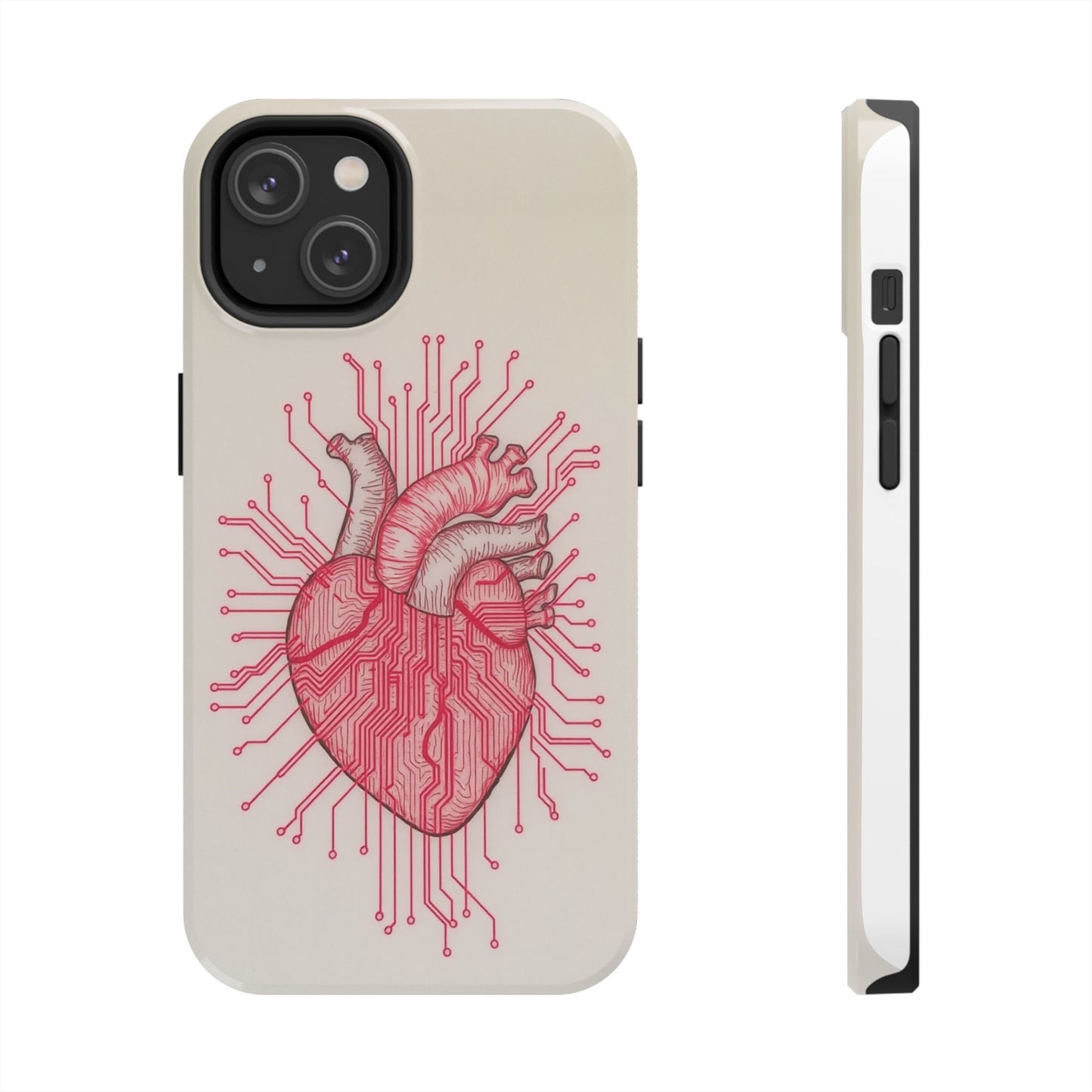 Heart Circuit Tough Phone Case – Unique Tech-Inspired Design for Tech Lovers