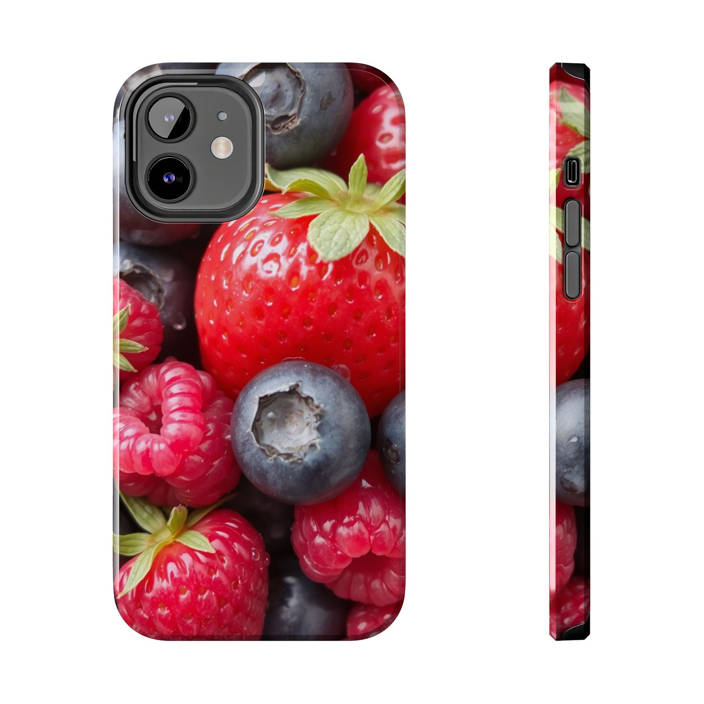 Fruit-Themed Tough Phone Case - Berry Burst Design