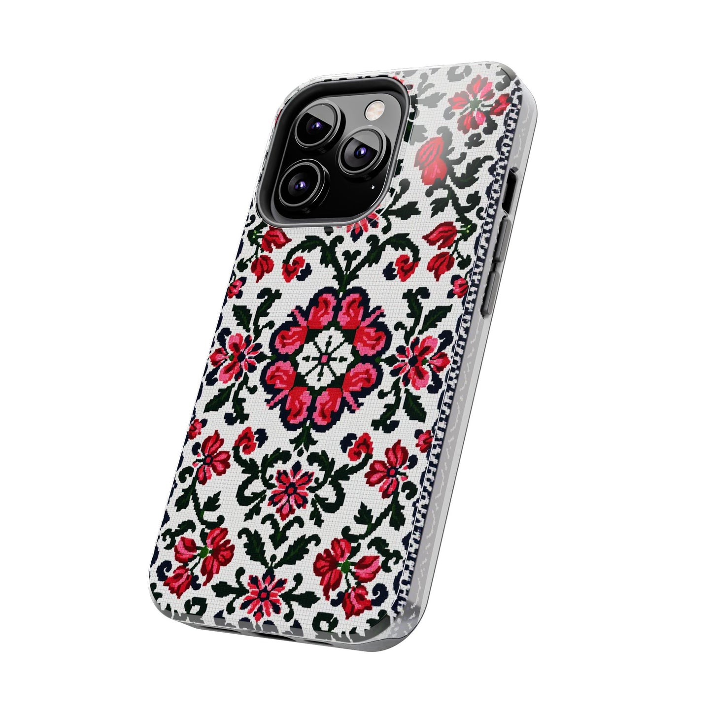 Traditional Knit Floral Design | Tough Phone Case - Durable Protection for iPhone